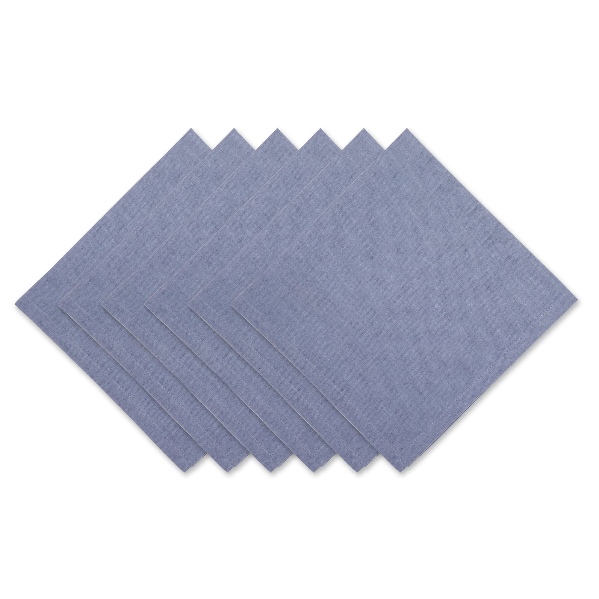 STONEWASH BLUE SOLID NAPKIN SET/6