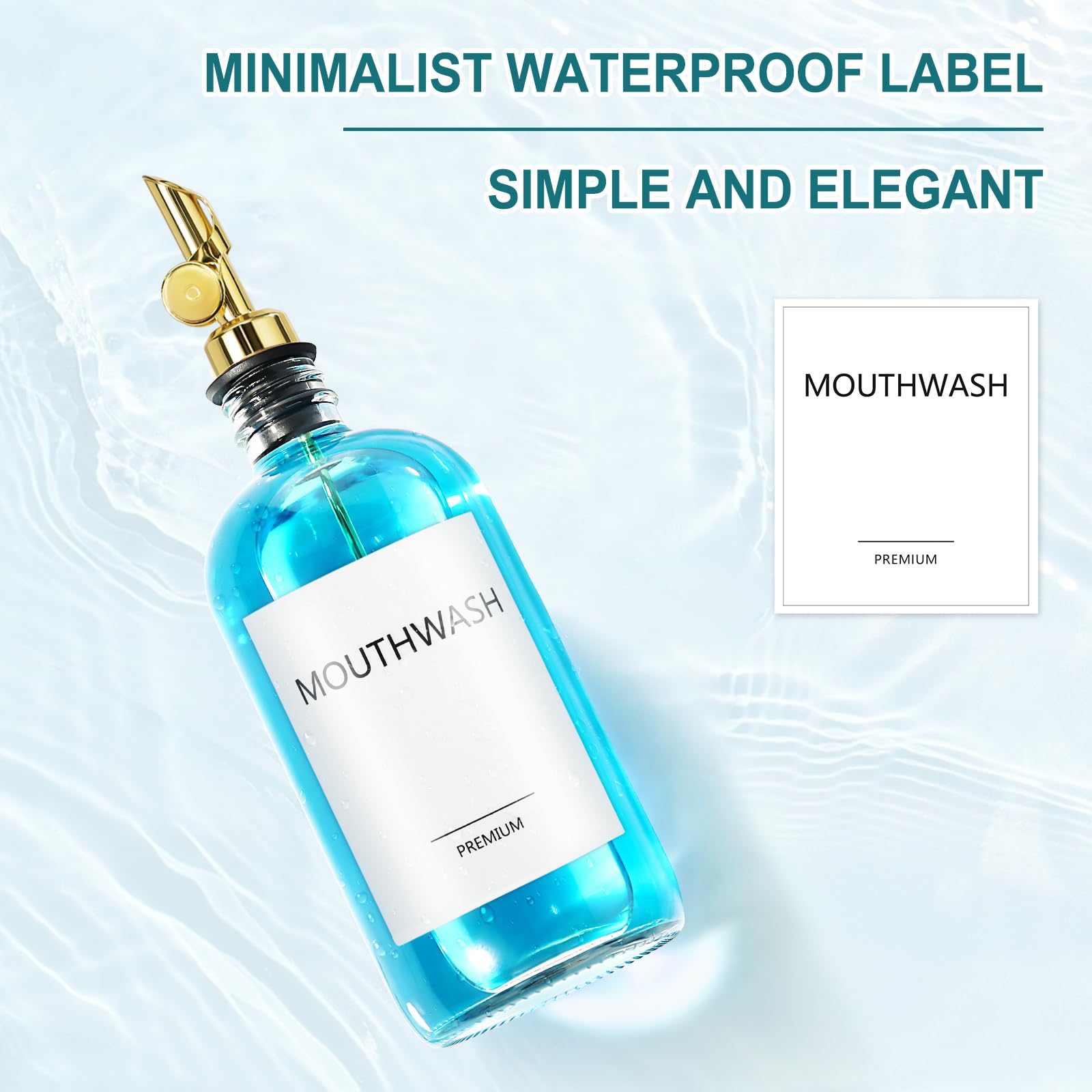 Toldatli Mouth Wash Dispenser For Bathroom, Glass Mouthwash Dispenser Container, Mouth Wash Container Bottle With Cup, Refillabl