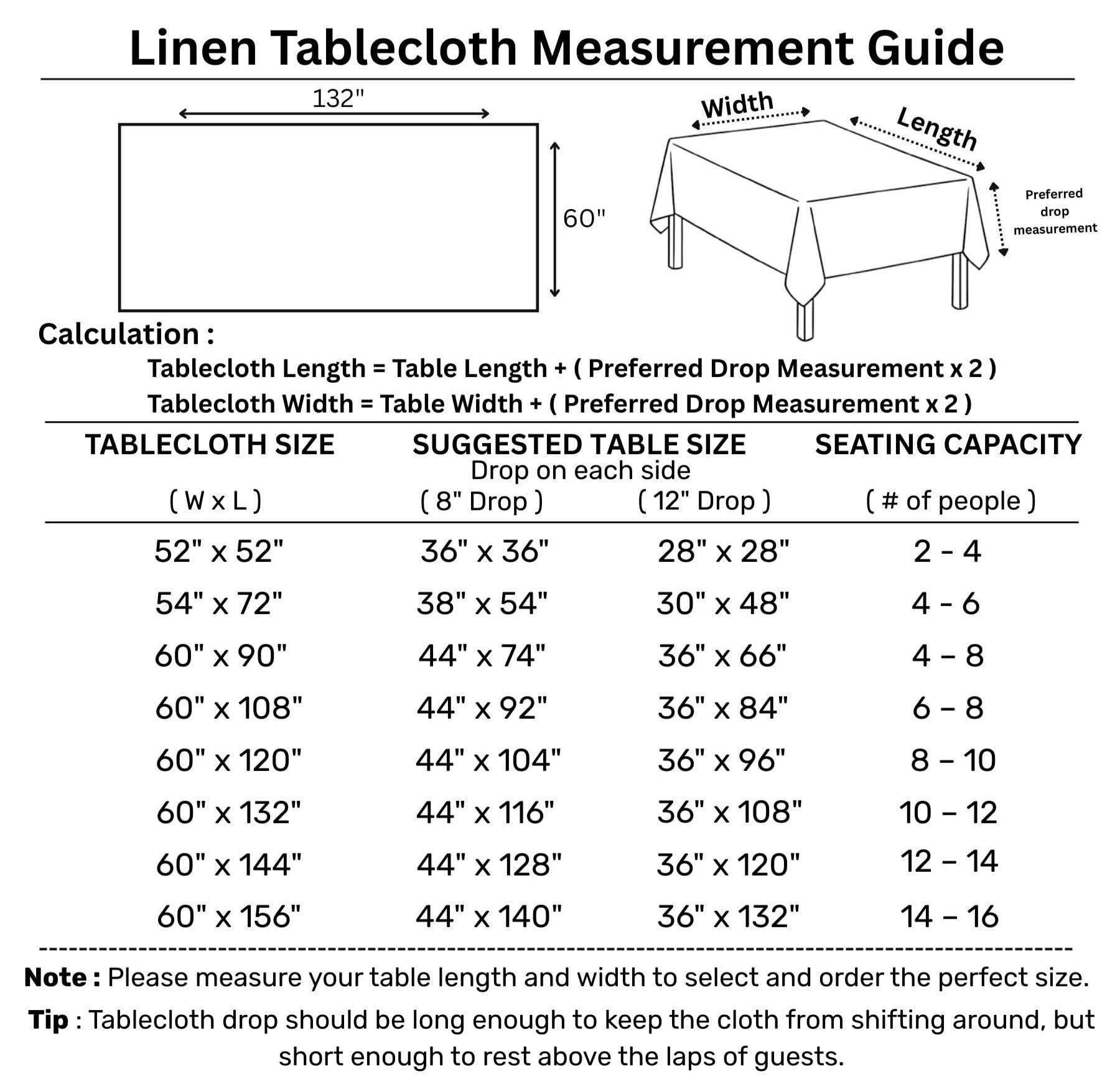 Solino Home Linen White Tablecloth 60 x 132 Inch - 100% Pure Linen Rectangular Tablecloth - Machine Washable Table Cloth for Fal