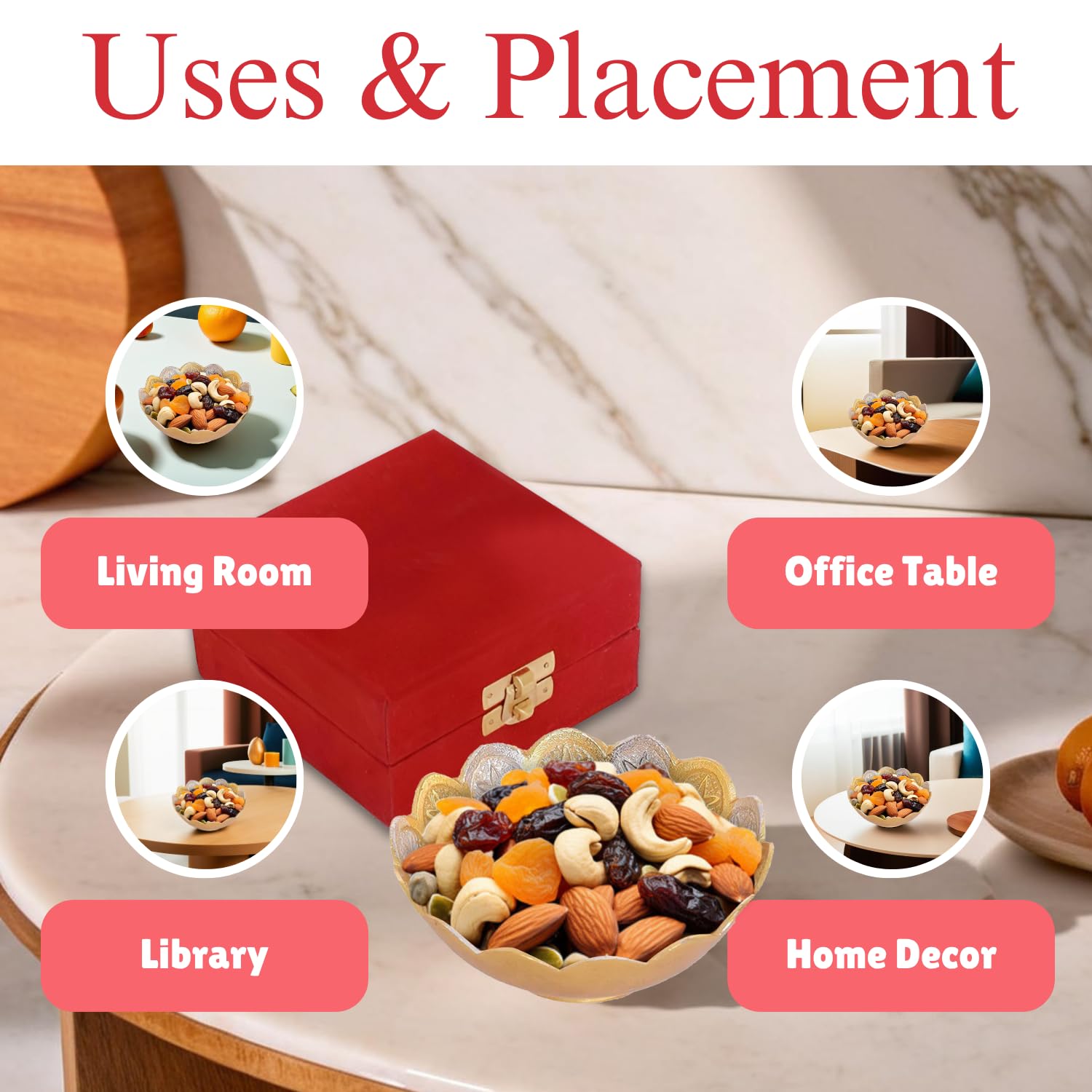 AC ANAND CRAFTS Gold and Silver Plated Brass Lotus Flower Shaped Bowl 4 Diameter with Spoon for Rakhi Gift