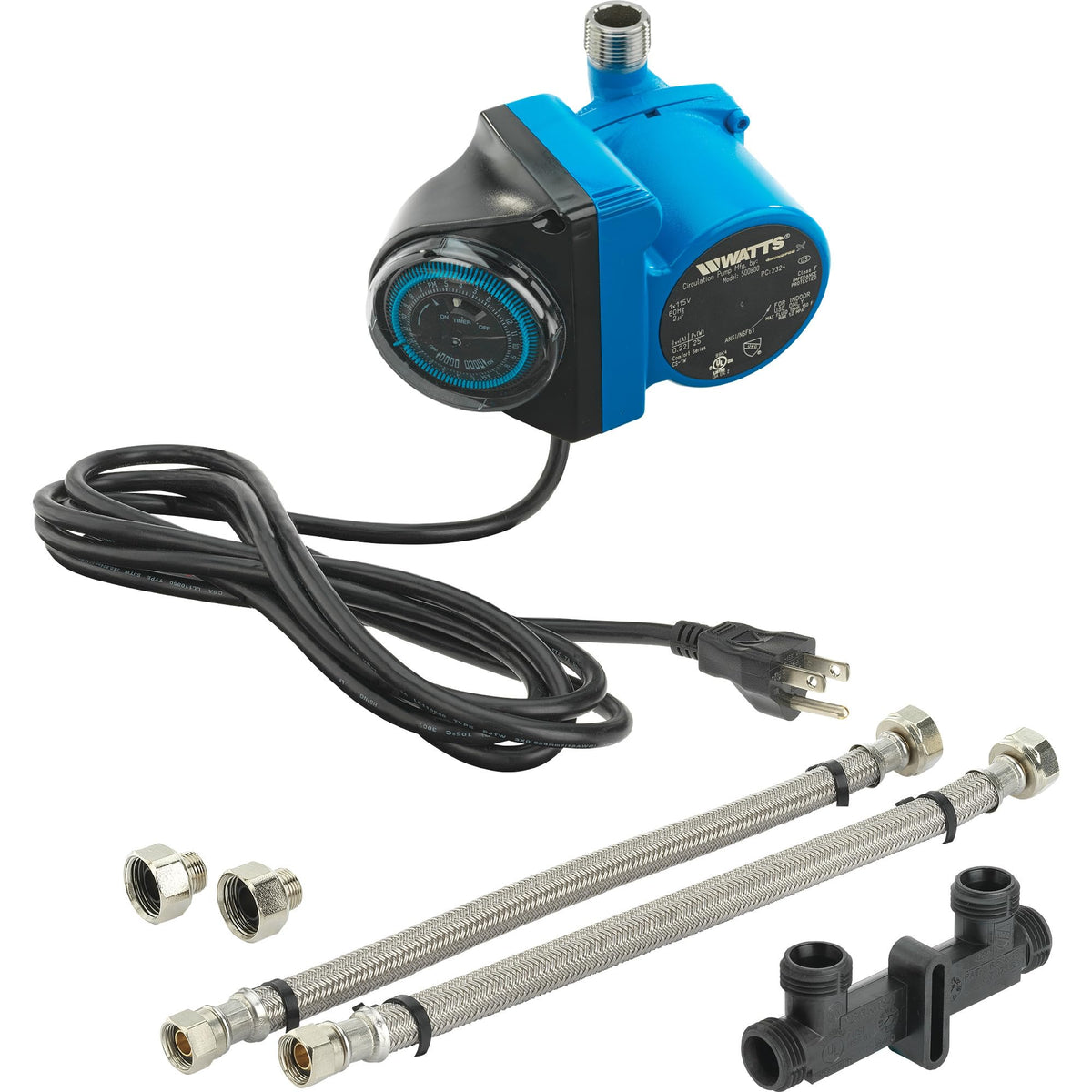 Watts Heat H2O Hot Water Recirculation System W/Programmable Timer, Instant Hot Water, 3 Year Warranty, Pump, 2 Adapters, Sensor