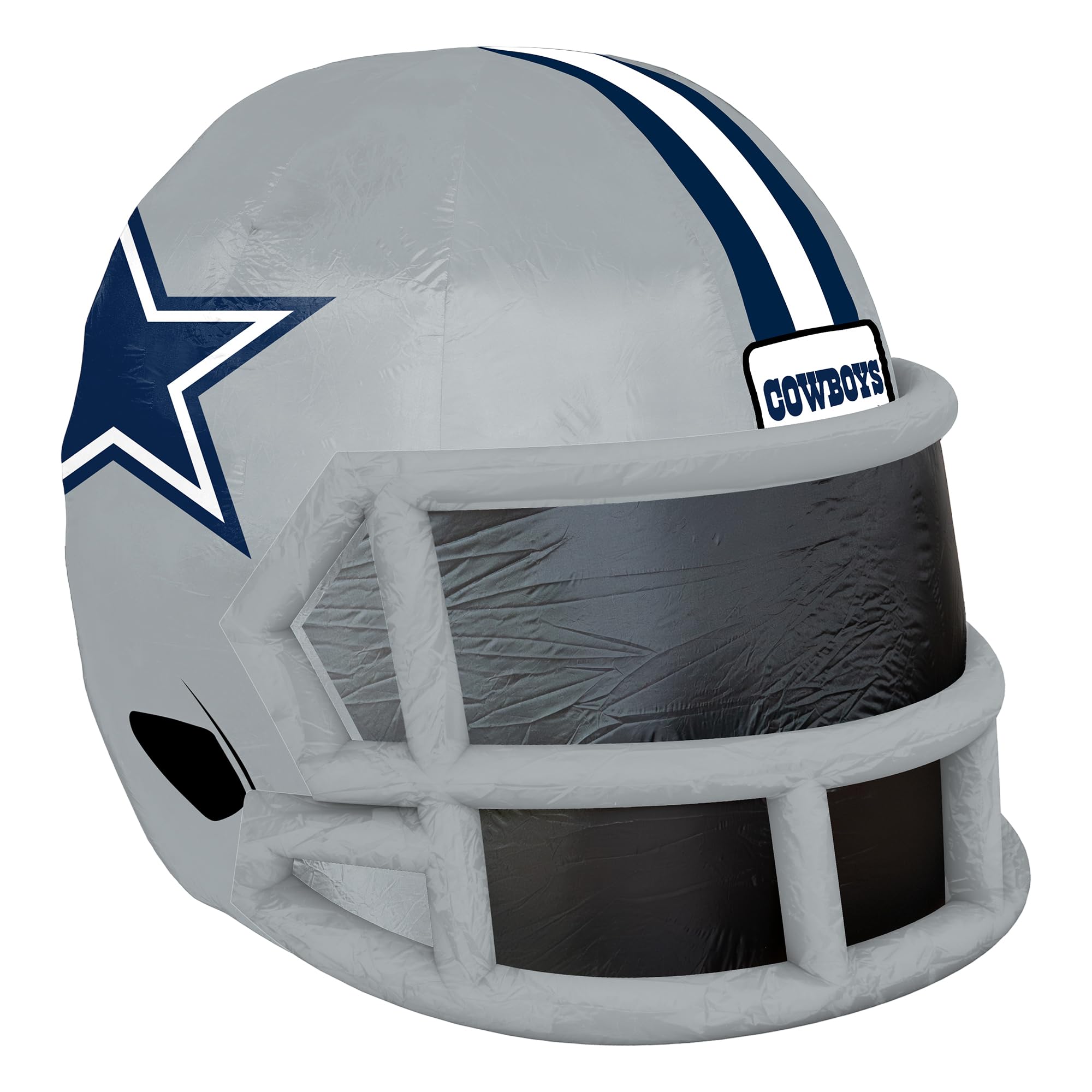 Sporticulture NFL Dallas Cowboys 4ft Inflatable Helmet with LED Lights & Built-in Blower - Merchandise Decor Ideal for Lawn, Fro