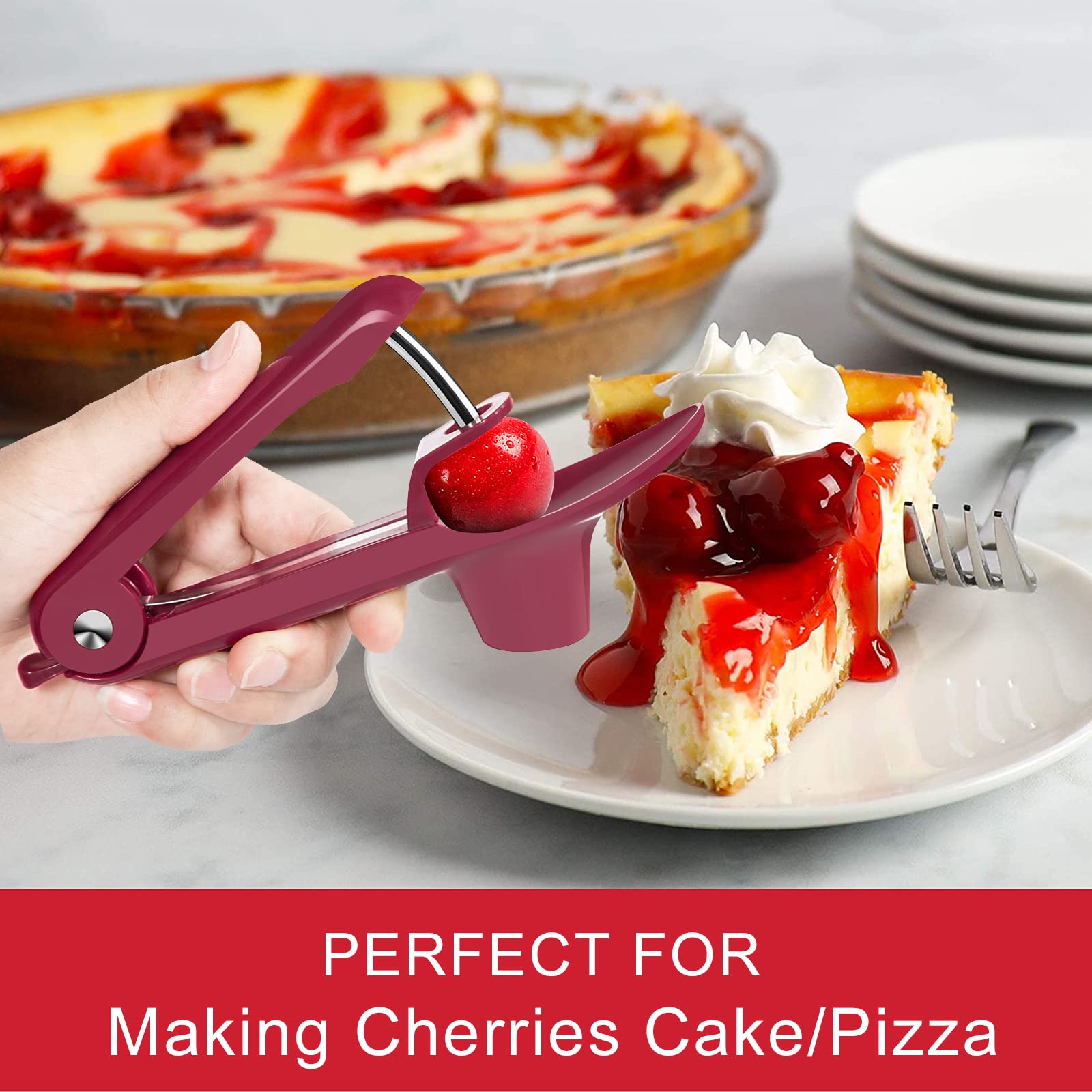 Cherry Pitter Tool For Kids, Olive Pitter Tool, Cherry Pitter Remover, Cherry Core Remover Tool With Space-Saving Lock Design, P