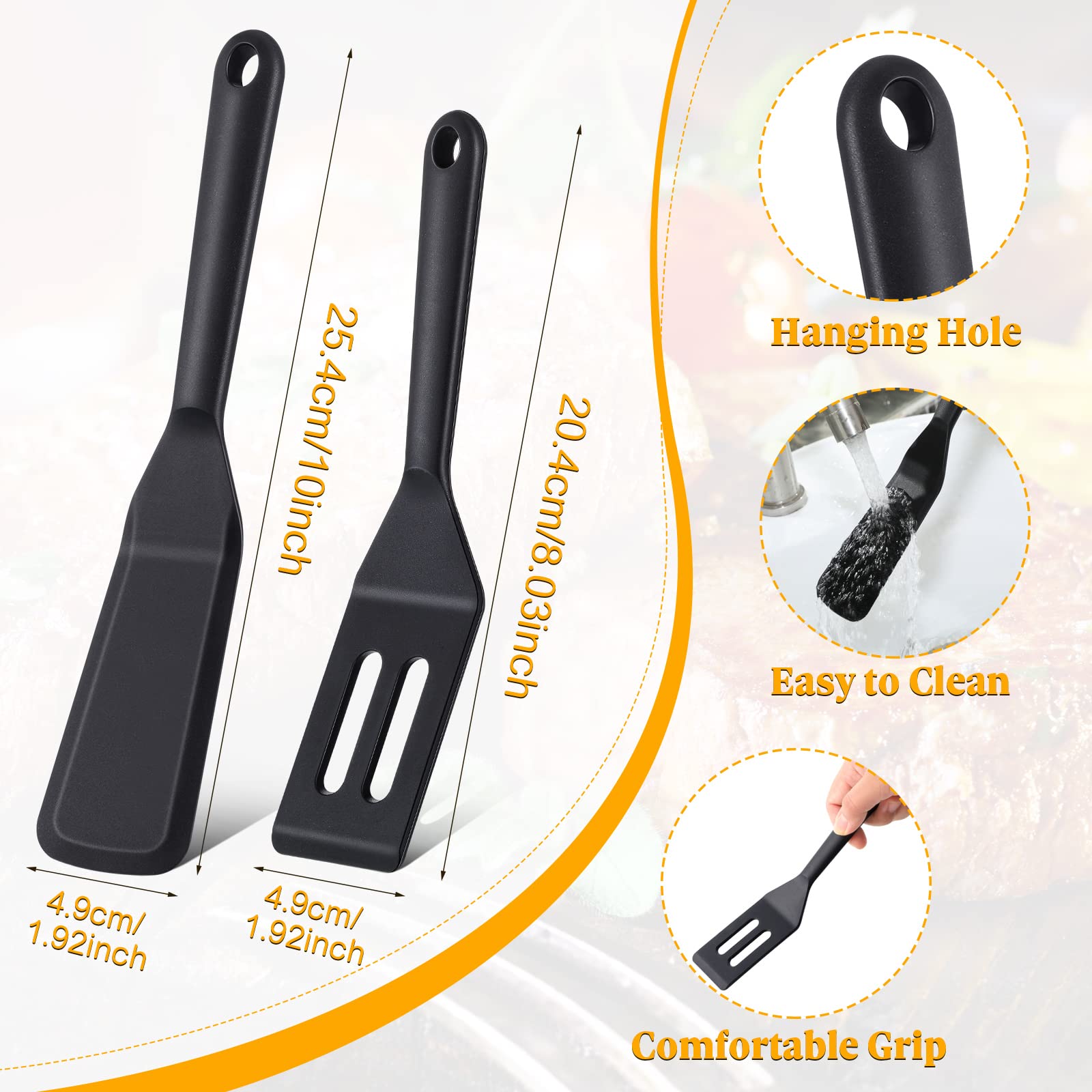 3 Pieces Small Spatula Mini Brownie Serving Spatula Narrow Thin Mini Silicone Crepe Spatula Kitchen Cooking Nonstick Stainless S