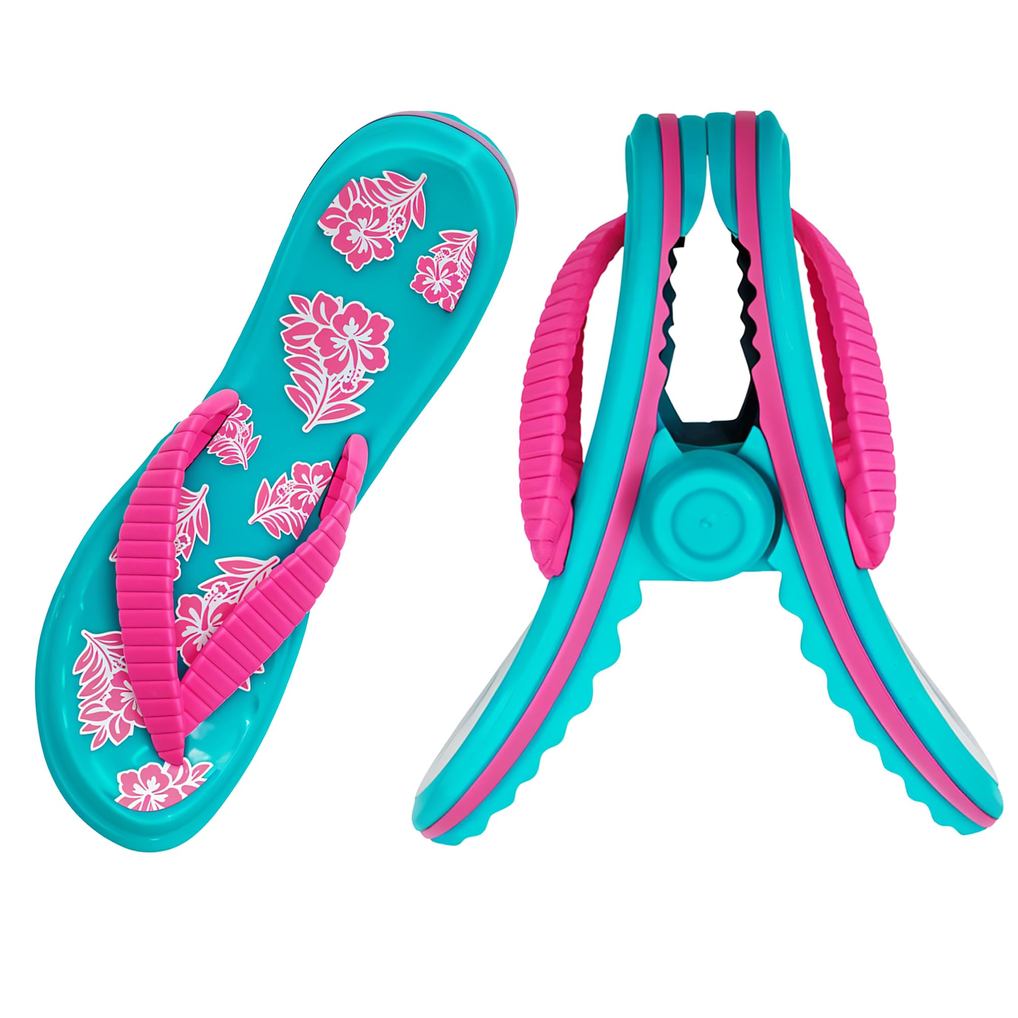 PERFORMORE Flip Flop Beach Towel Clips (Pink Strap)  Set of 2  Portable Towel Holder Clips  Secure Clips for Beach Chairs Deck Patio Pool Boat Cruise Lounge Chair Accessories