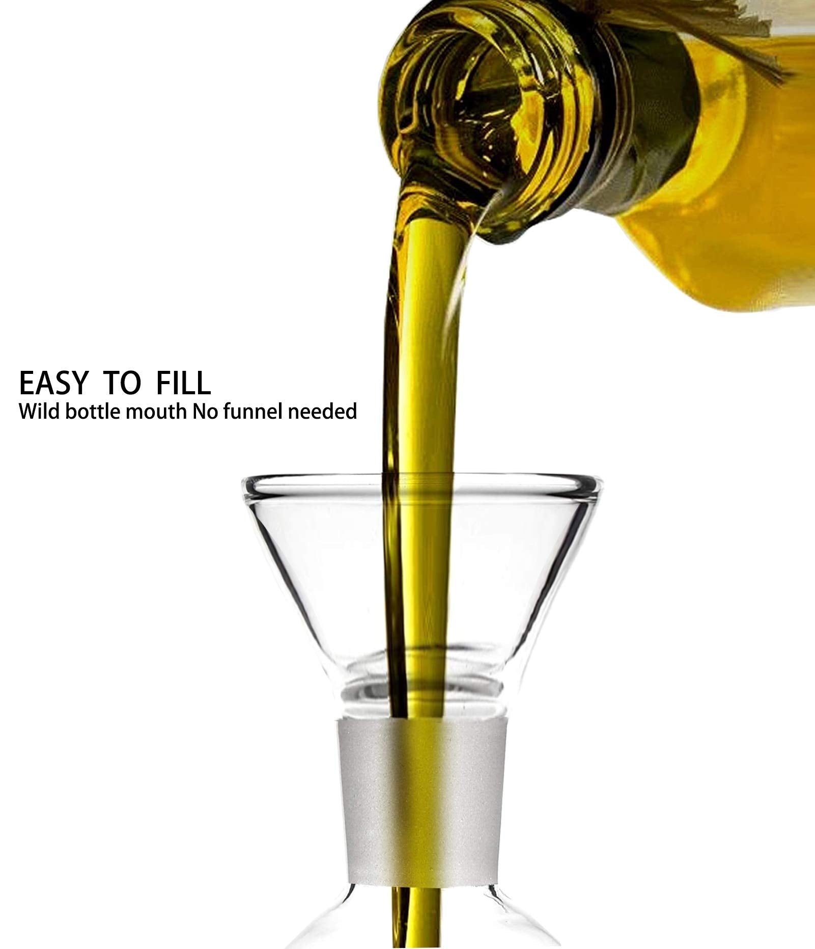 Haizeen 18 Oz / 500 Ml Olive Oil & Vinegar Dispenser With Non Drip Spout - Oil Pourer Dispensing Bottles Soap Dispenser For Kitc