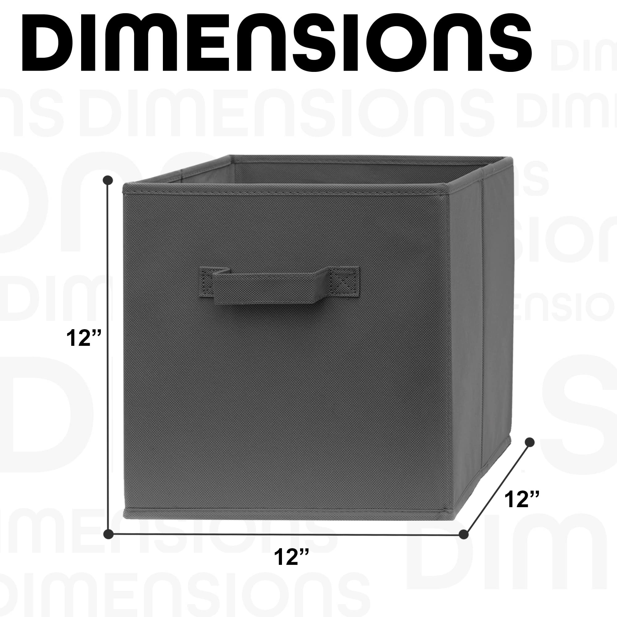 Pomatree 12X12X12 Inch Storage Cubes - 6 Pack - Fabric Cube Storage Bins | Dual Handles, Foldable | Home, Kids Room, Closet And