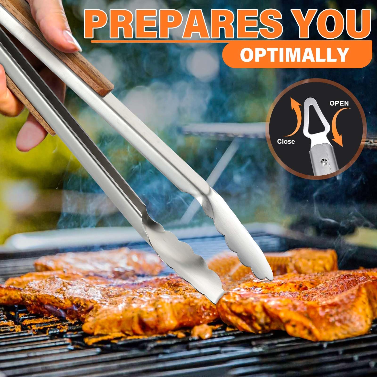 Tivoli Grill Set 4Pc Bbq Tools Set Grill Accessories With Bbq Spatula, Bbq Clips, Brushes, Bbq Forks Heavy Duty Grill Kit Grill