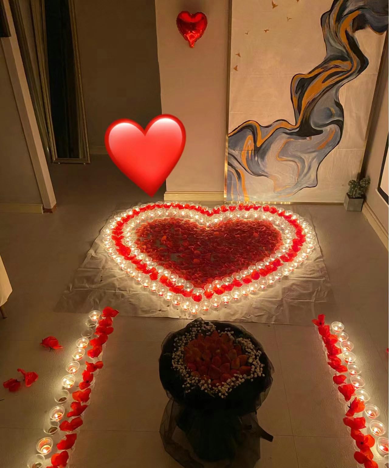 CODE FLORIST 1500 PCS Red Silk Rose Petals for Valentines Day,Romantic Night,Wedding,Proposal Anniversary Flower Decorations(Se