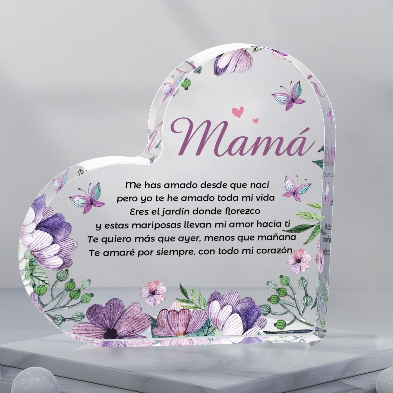 HITHESPO Christmas Mama Gifts from Daughter Son, Mom Mothers Day Birthday Gifts, Regalos Mama Acrylic Puzzle Plaque, Regalos par