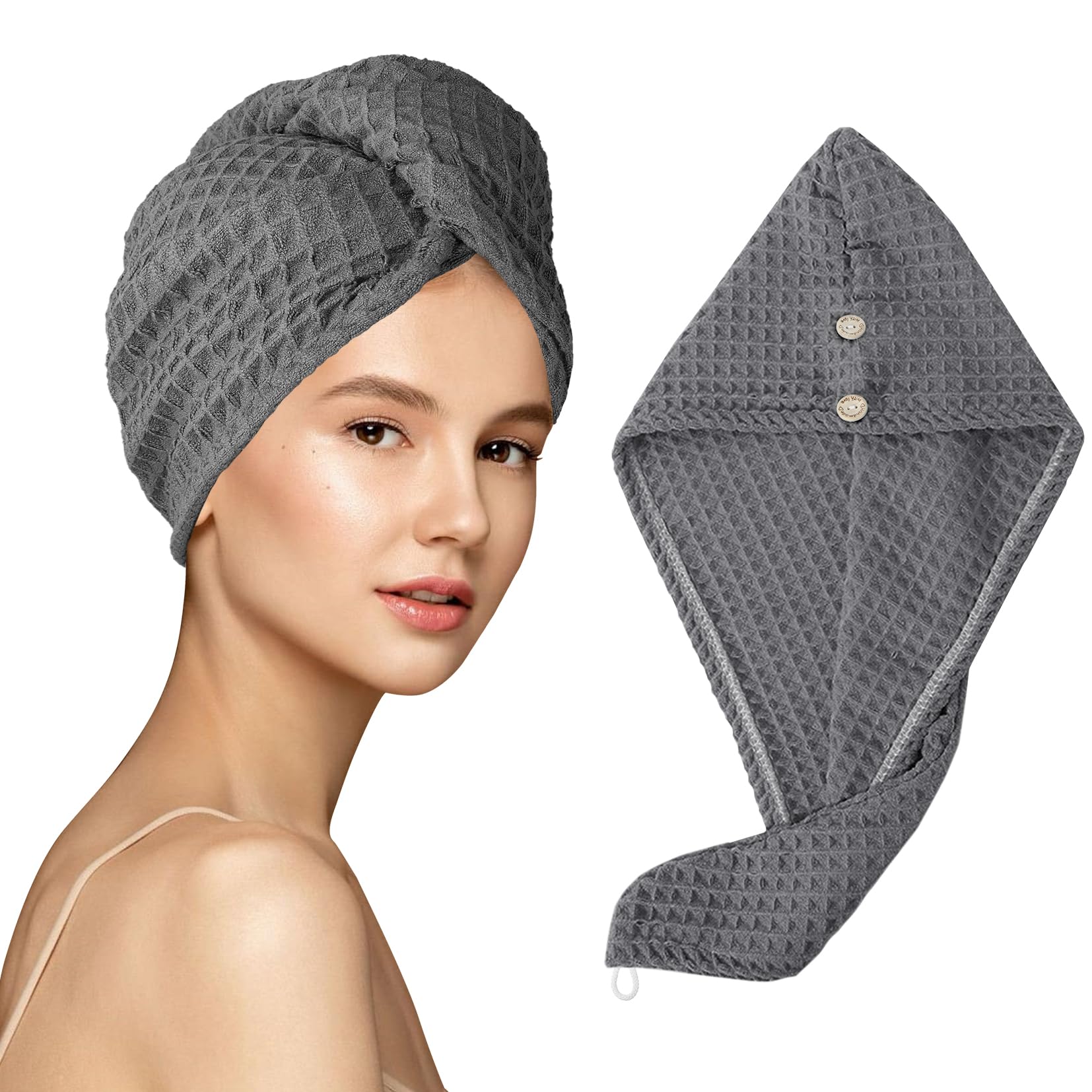 MaopaoBeauty Microfiber Hair Drying Towel Breathable Hair Towel for Wet, Curly, Straight, Long Hair Extra Large 27.5 * 10.5inch