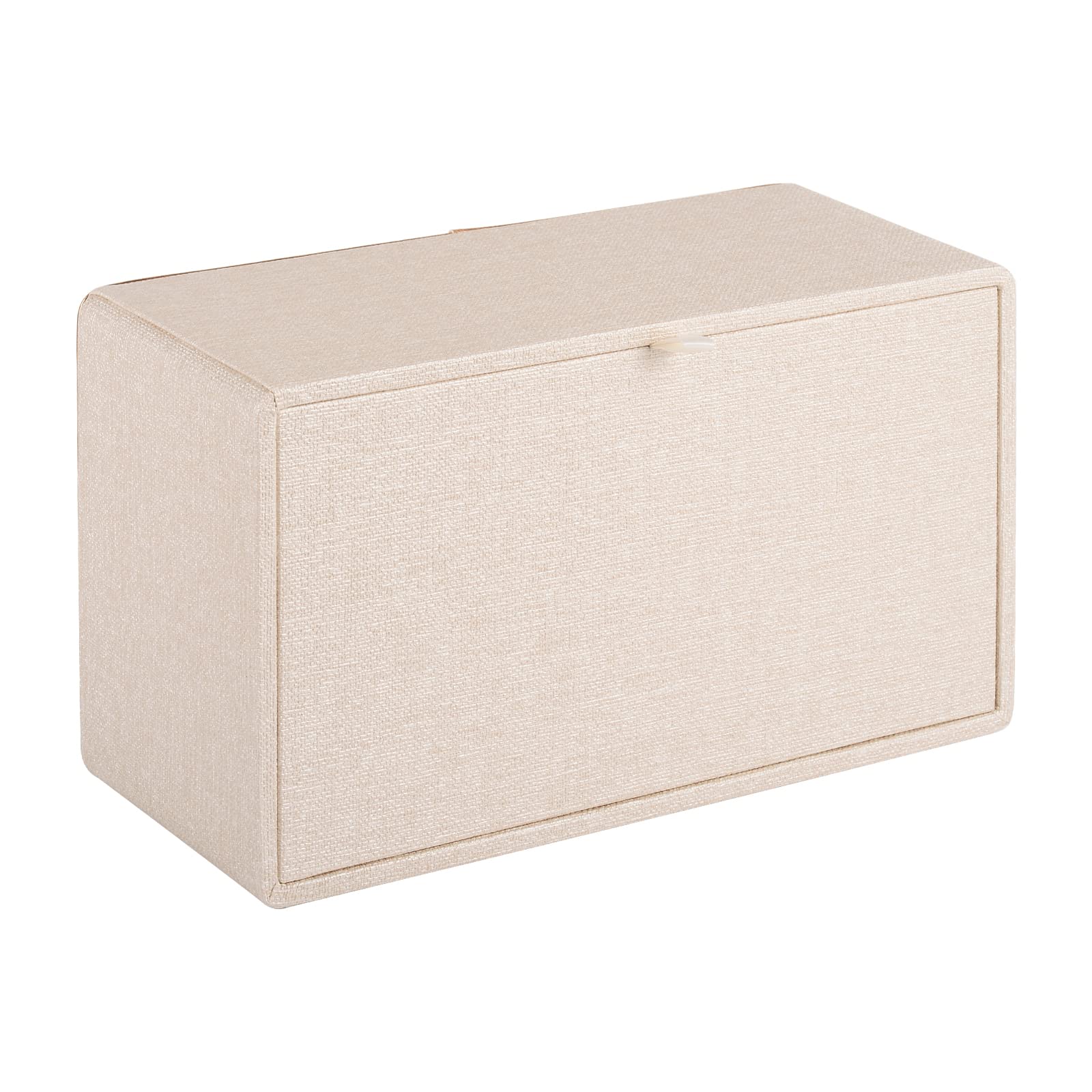 High-end Fashion Leather Tissue Box Holder Business Black  Rectangular Napkin Holder Drawer Paper Dispenser Dispenser  Home Office car Tissue Holder with Magnetic Bottom (Beige)