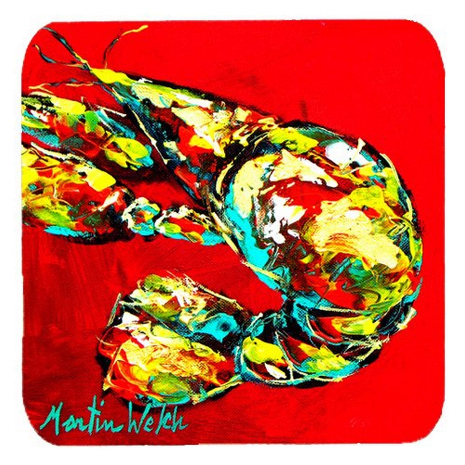 Carolines Treasures Crawfish Told You So Foam Coasters (Set of 4), 3.5 H x 3.5 W, Multicolor