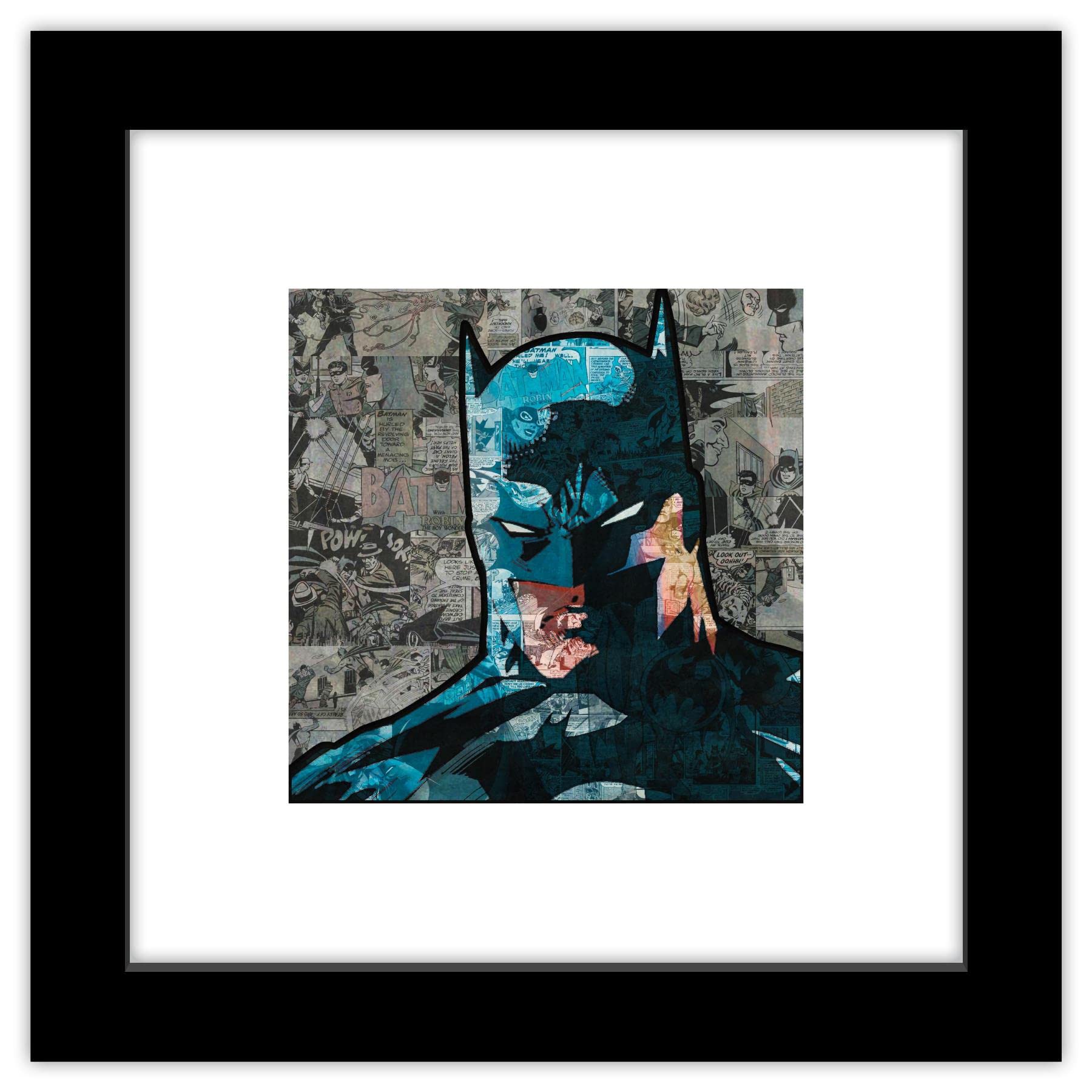 Trends International Gallery Pops Dc Comics - Batman Headshot Collage Wall Art Wall Poster, 12.00'' X 12.00'', Black Frame Versi