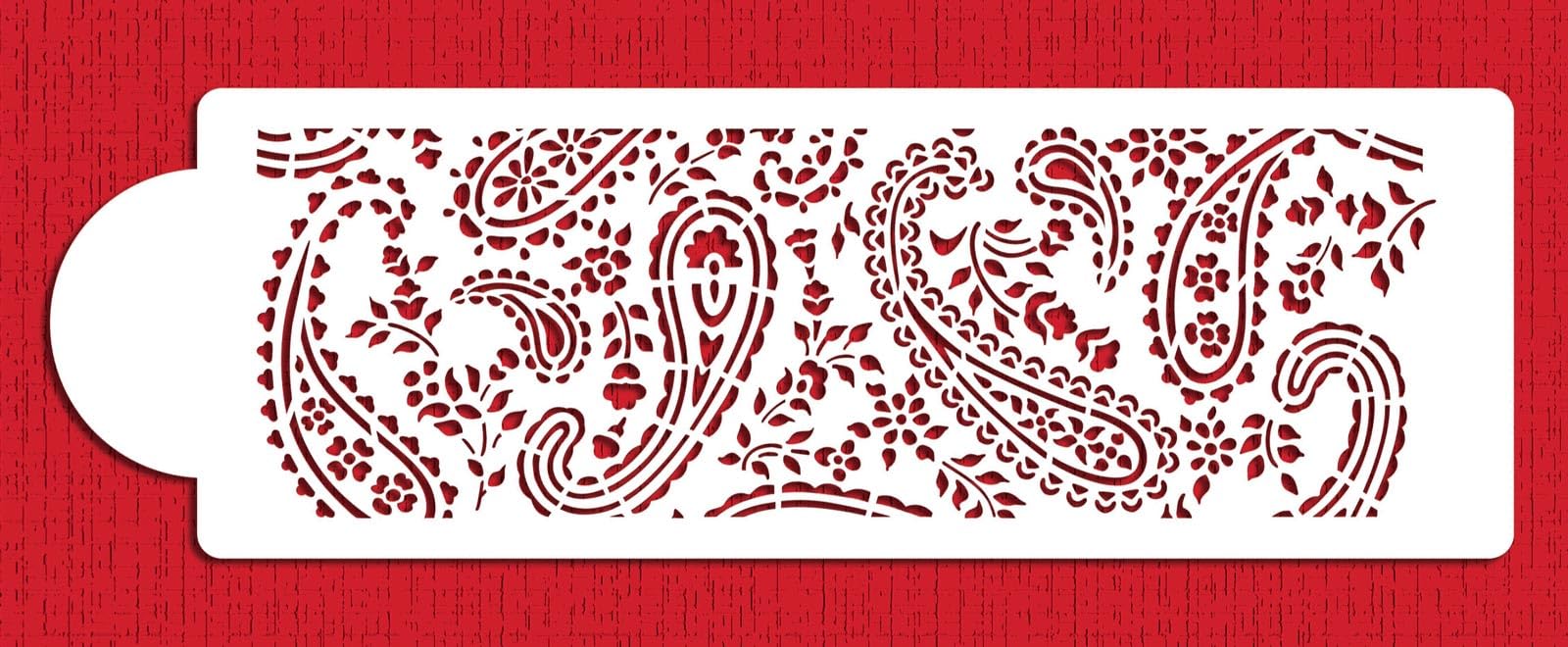 Designer Stencils Paisley Cake Side Foodgrade Stencil, 4 X 12 Inches