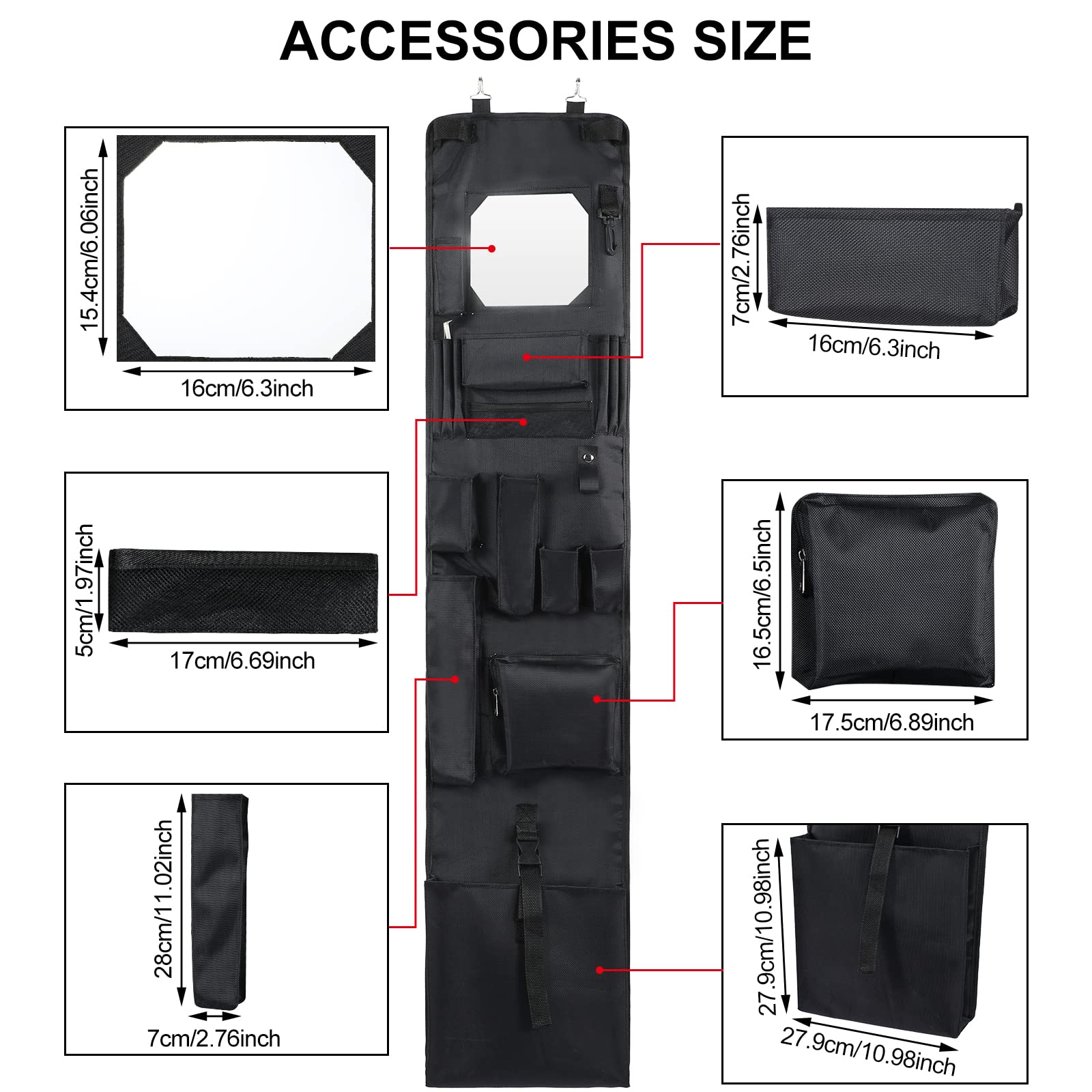Woanger Police Style Hanging Closet 52 X 11 Inches Door Organizer Locker Shelf Hanging Locker Organizer With Mirror For Police S
