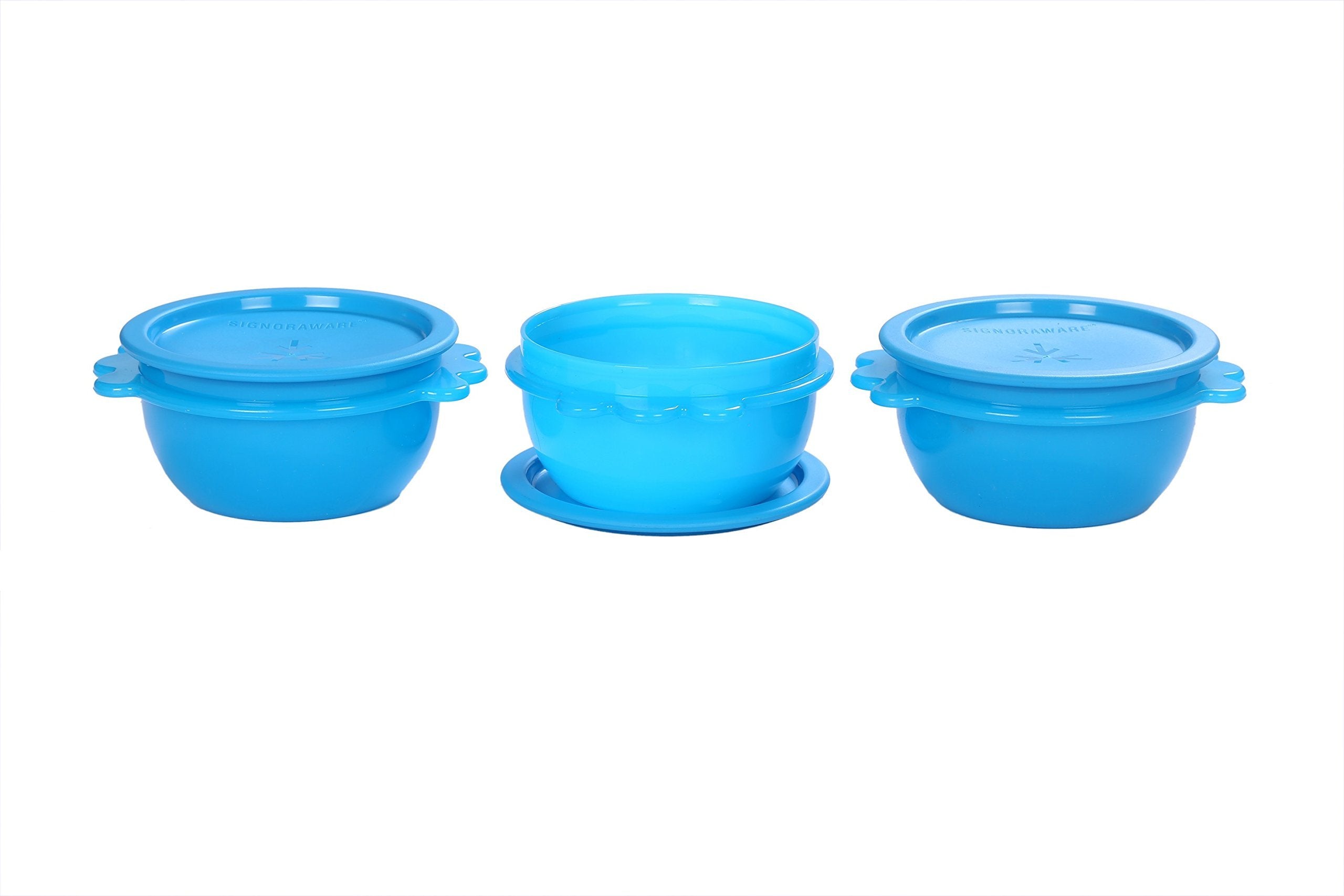 Signoraware Three Star Small Bowl Set, 500Ml, Set Of 3, Turkish Blue