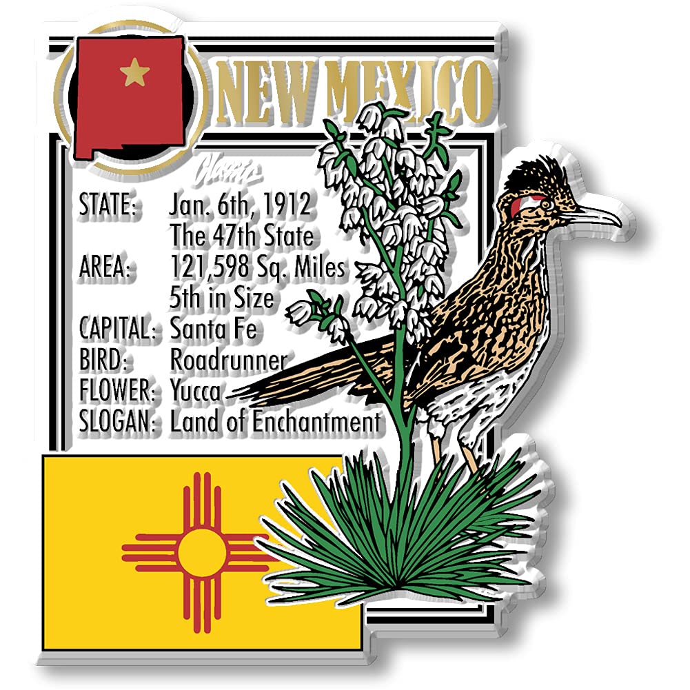 New Mexico State Montage Magnet By Classic Magnets, 2.9'' X 3.2'', Collectible Souvenirs Made In The Usa