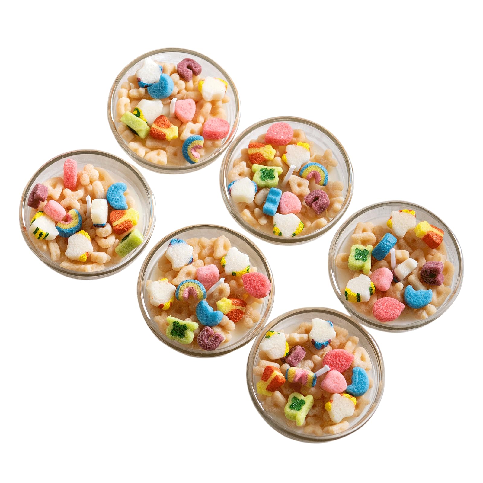 Mini Funny French Vanilla Cereal Bowl Scented Soy Aromatherapy Candles for Wedding Favor (6pcs/Pack)