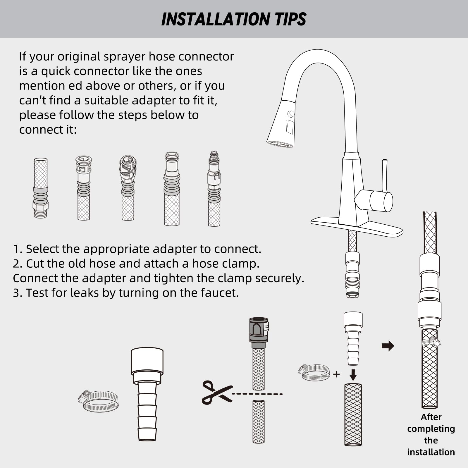 Pull Down Kitchen Faucet Sprayer Set Compatible With Moen Delta Kohler Faucet, Included 3 Function Sink Faucet Head Replacement,