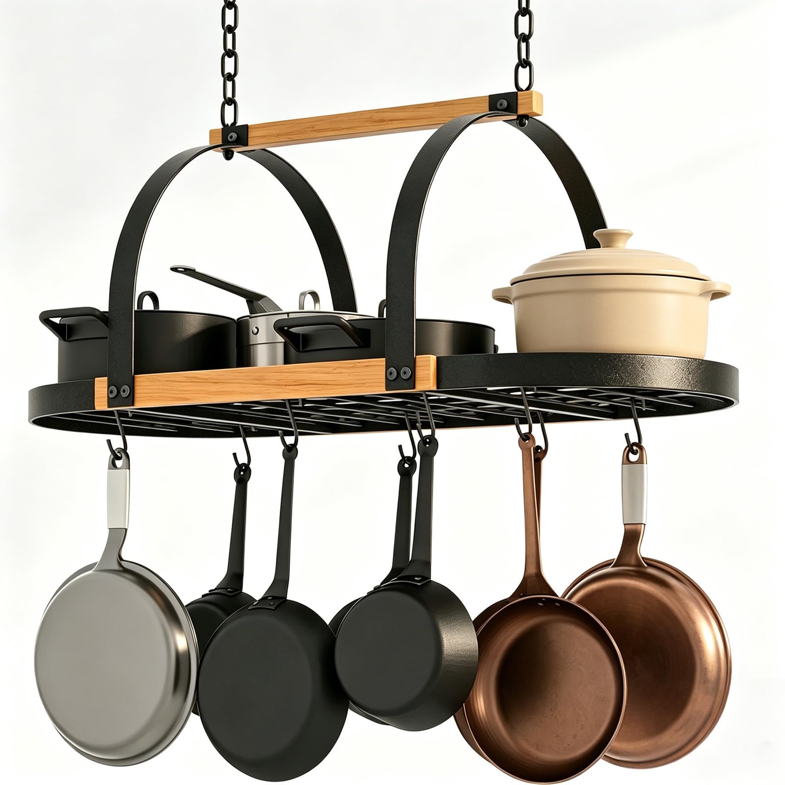 39Inch Heavy Duty Hanging Pot Rack, Ceiling Mount, 130 lb Capacity