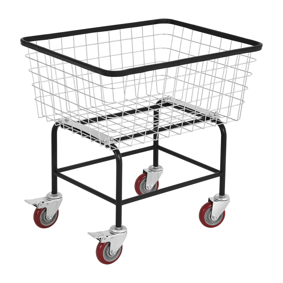 Yitahome Wire Laundry Cart 4.5 Bushel, Rolling Laundry Basket With Wheels, Metal Commercial Wire Laundry Basket Cart With Galvan