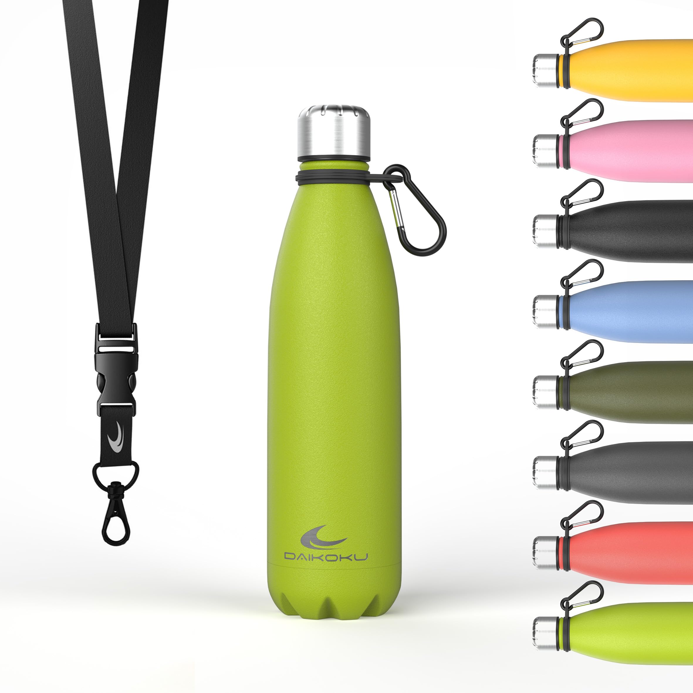 Daikoku Stainless Steel Water Bottle - 500 ml - Thermal Bottle - Cold 24 Hours and Hot Beverages 12 Hours - Leak-proof Water Bot