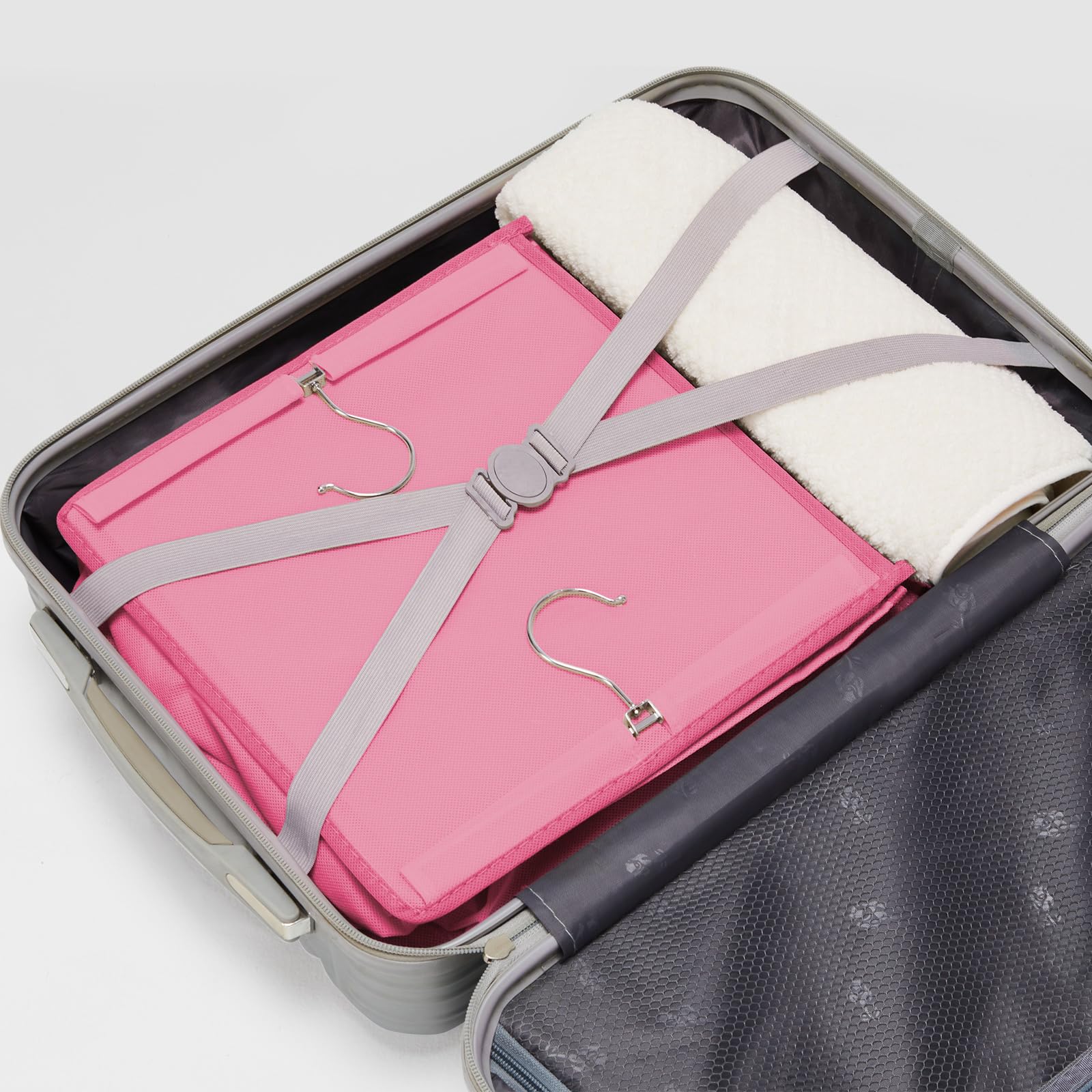 Youdenova Hanging Closet Organizer, Closet Hanging Storage Shelves (Pink)