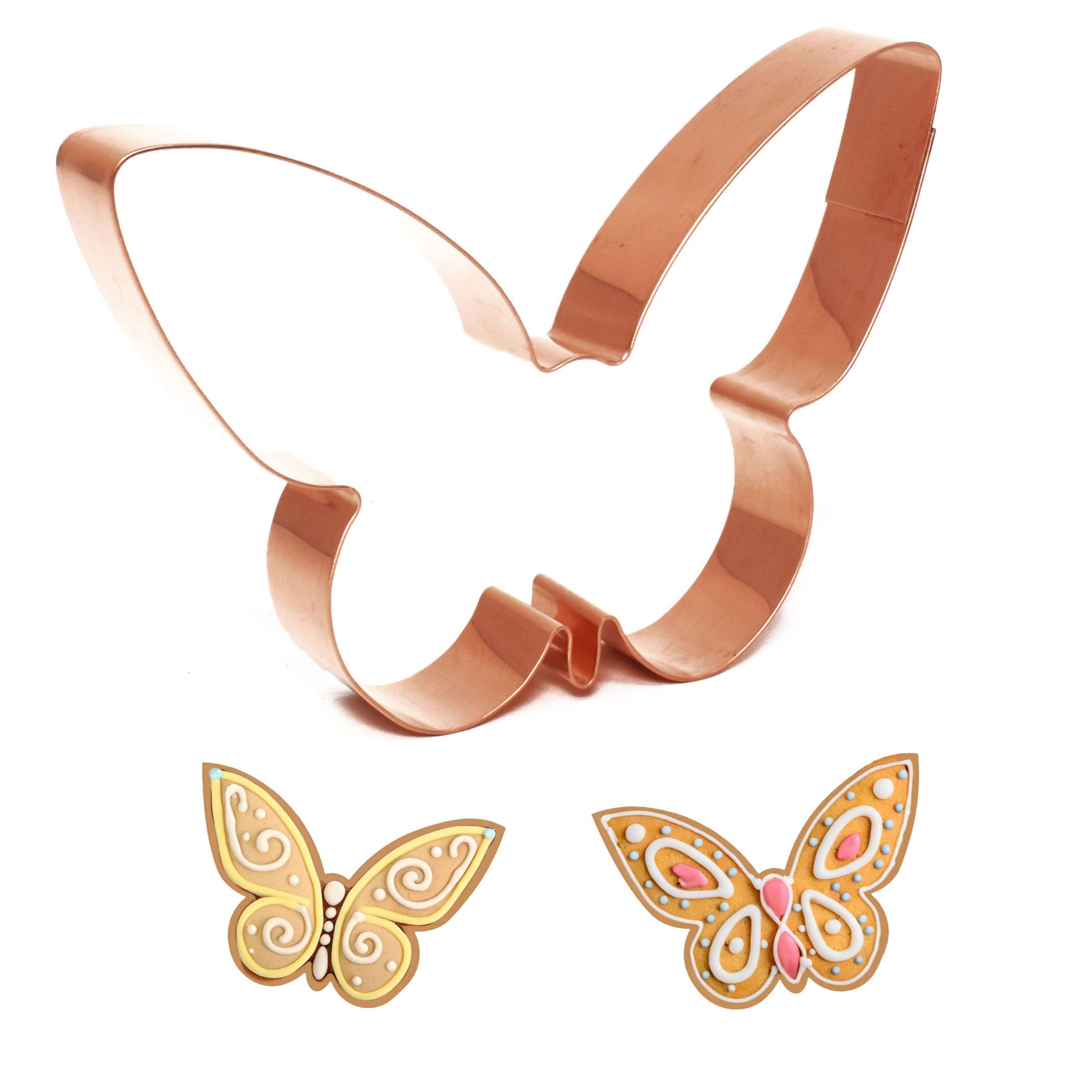 Elegant Butterfly Insect Cookie Cutter 4.75 X 3.25 Inch - Handcrafted Copper Cookie Cutter By The Fussy Pup