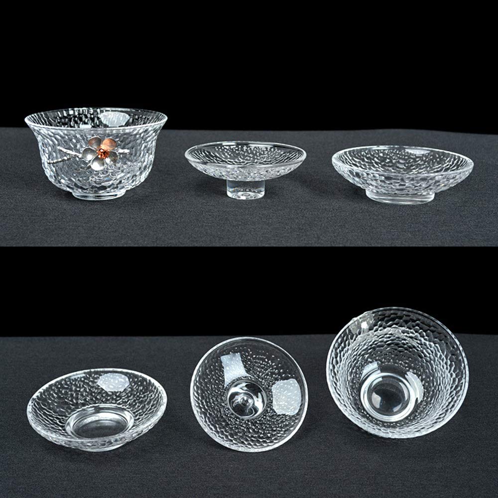 Chinese Glass Gaiwan Traditional Plum Design Kongfu Tea Cup 150Ml,Classic Tea Set Cup With Lid And Saucer