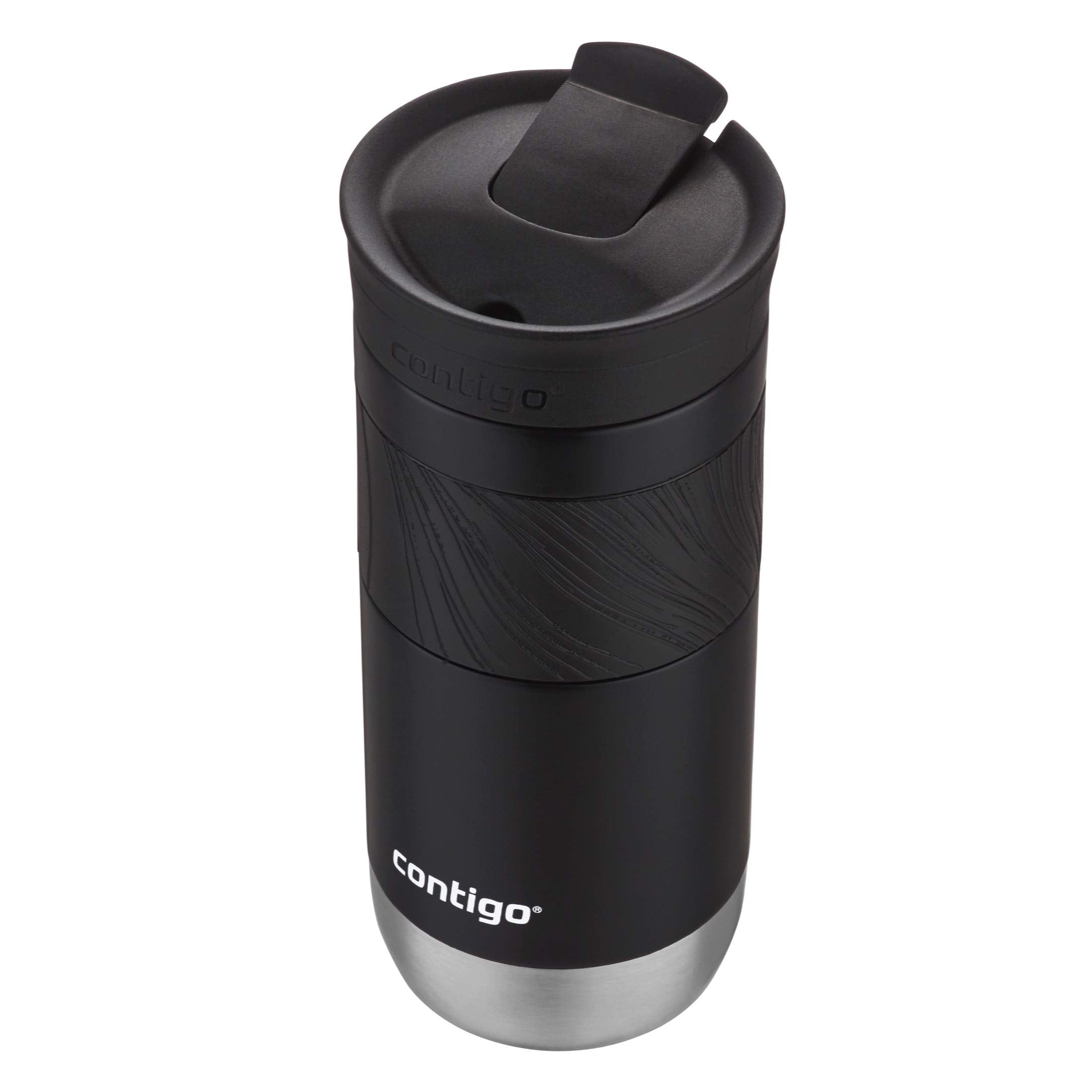 Contigo Byron Vacuum-Insulated Stainless Steel Travel Mug with Leak-Proof Lid  Reusable Coffee Cup or Water Bottle  BPA-Free  Keeps Drinks Hot or Cold for Hours  16oz  Licorice