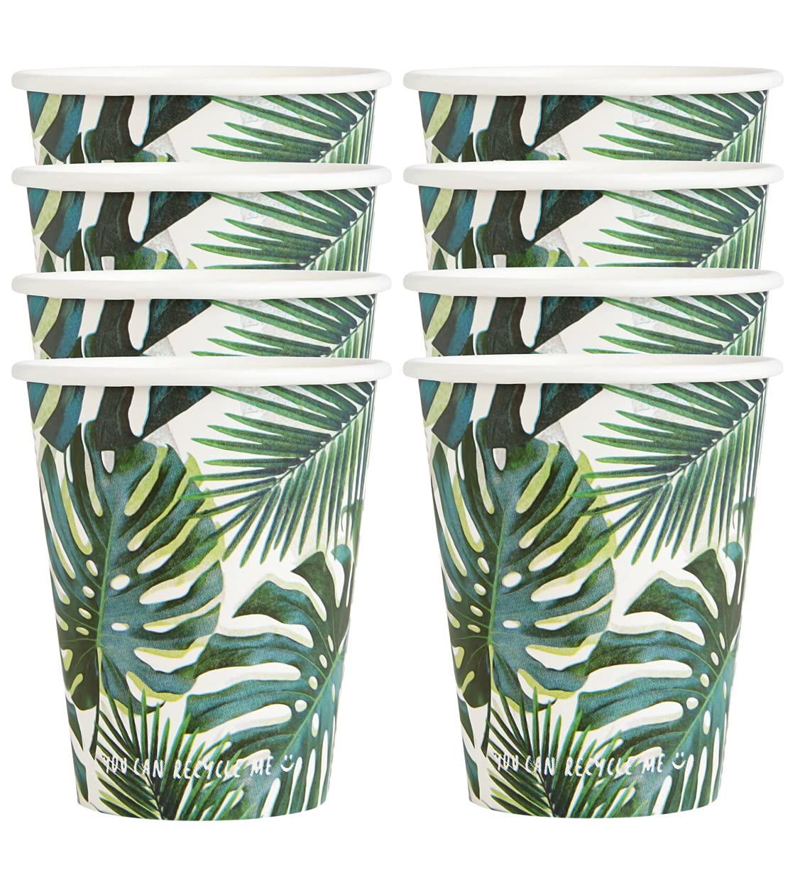 Talking Tables 8pk (250ml/9oz) Tropical Paper Party Cups | HOME Recyclable Disposable , Eco-friendly & Plastic Free | For Summ