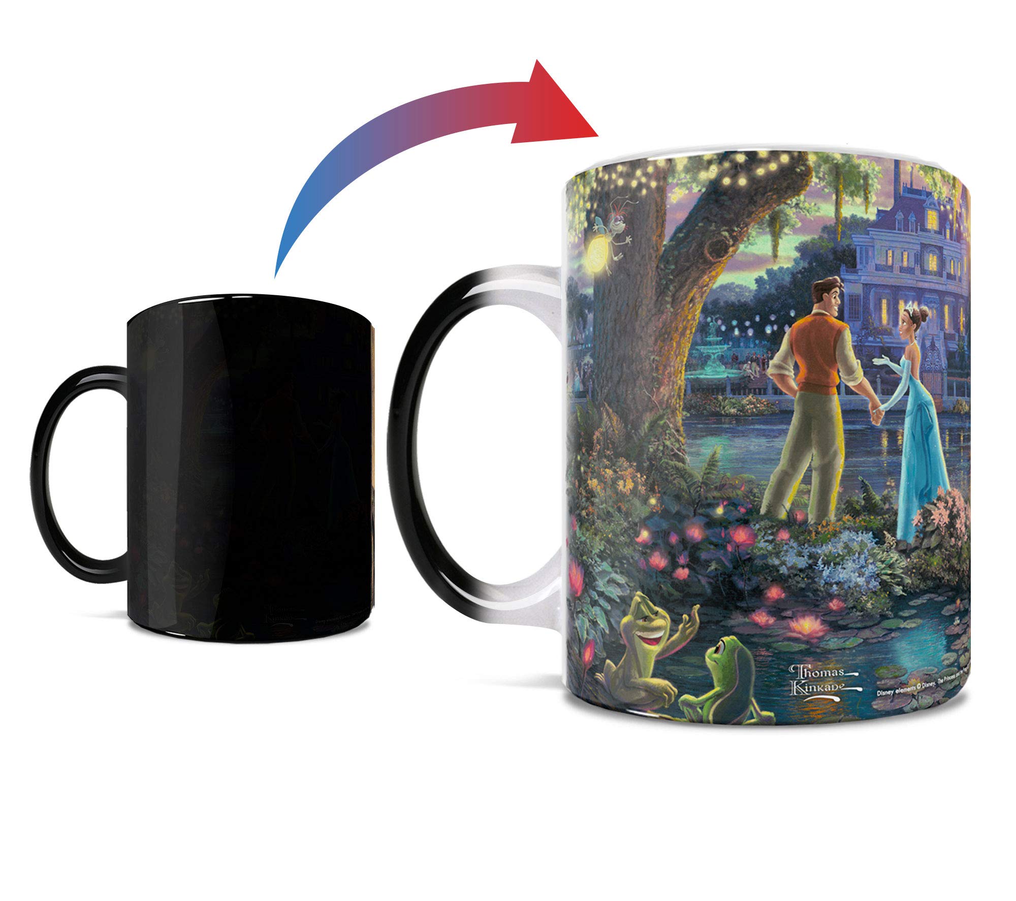 Morphing Mugs Disney - The Princess and the Frog - Tiana and Prince Naveen - Thomas Kinkade - 11 oz Heat Sensitive Mug - Ceramic