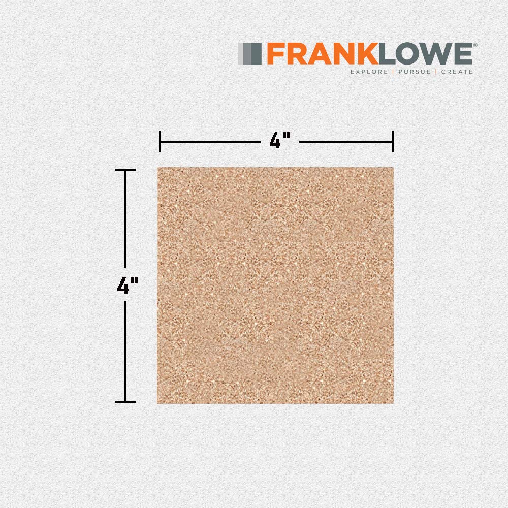 Adhesive Backed Cork For Coasters, Trivets And Art Projects - 1/16    Thick X 4'' X 4'' Square (100 Pc)