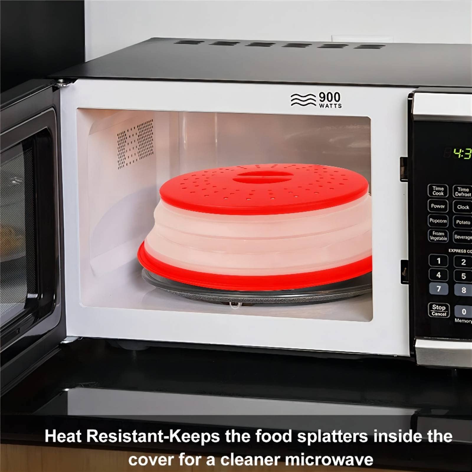 Wenwell Microwave Splatter Cover For Food,Micowave Cooking Splash Guard,Kitchen Dish Bowl Plate Proof Lid,Dishwasher-Safe,Bpa-Fr