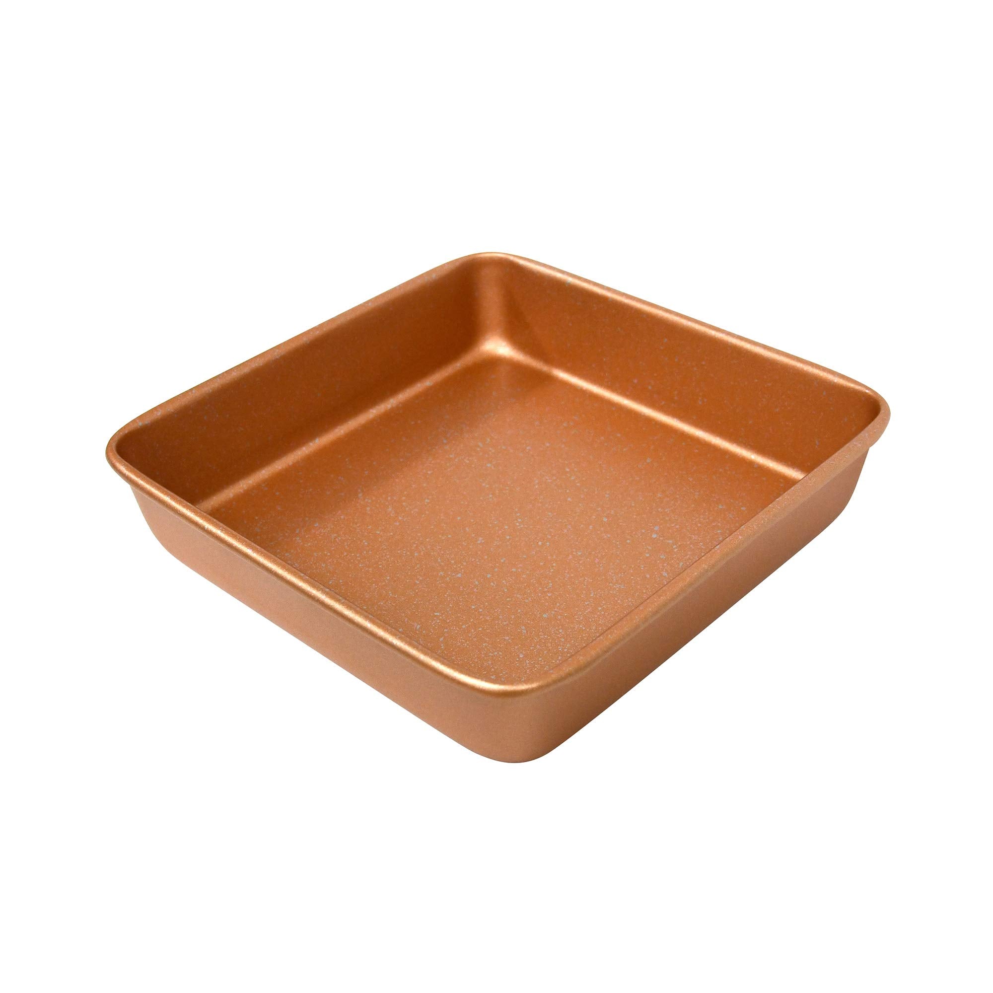 Casaware Ceramic Coated Nonstick Heavy Weight 9-Inch Square Cake Pan (Rose Gold Granite)