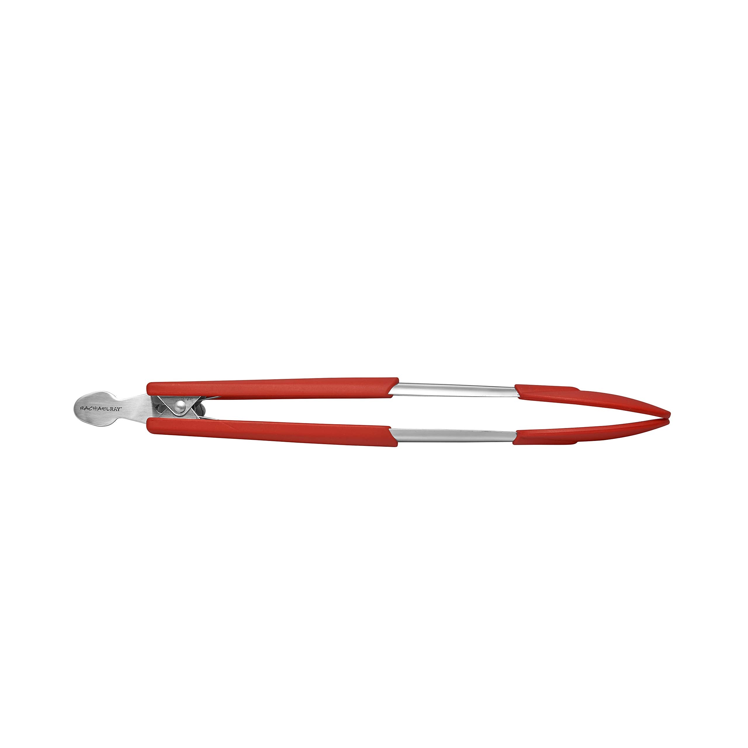 Rachael Ray Lil' Huggers Dishwasher Safe Lazy Locking Cooking Tongs / Salad Serving Tools / Multi Purpose - 2 Piece  Red