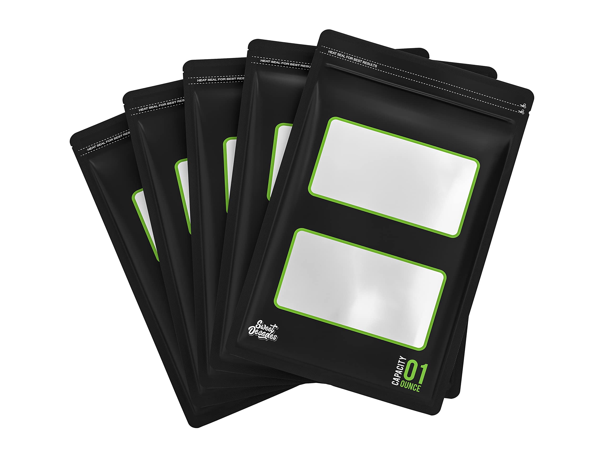 Sweet Decades 1 Ounce Bags - 50 Pack Lock & Seal Storage & Curing Bags Heat Sealable 6'' X 9.8'' X 3.15'' Inch (1Oz, 28G)