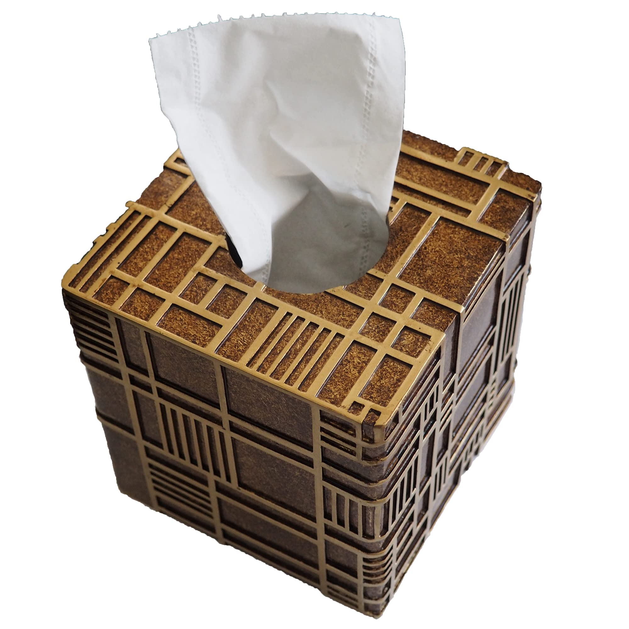 Hymmah Modern Square Tissue Box Cover Holder Bathroom Accessories Decor Unique Design Tissue Box Cover for Bathroom Vanity Counter Tops Also Great for Bedrooms and Living Rooms
