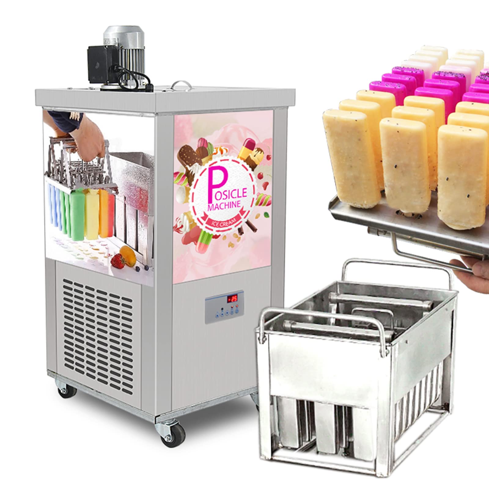 Kolice Commercial Ice Popsicle Machine, Ice Bars, Ice Pops Maker, Ice Lolly Machine, Ice Lollipop Making Machine -Single Mold Se