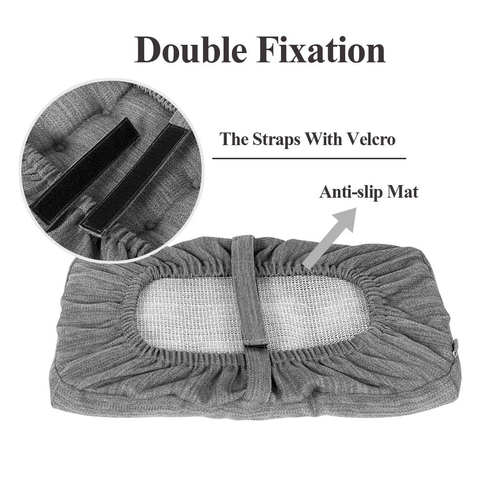 Baibu Stool Cushion Rectangular, Super Soft Bar Stool Cushion Saddle Stool Pad With Ties - 1 Pad Only (Gray, 18X9.5X1.5In)