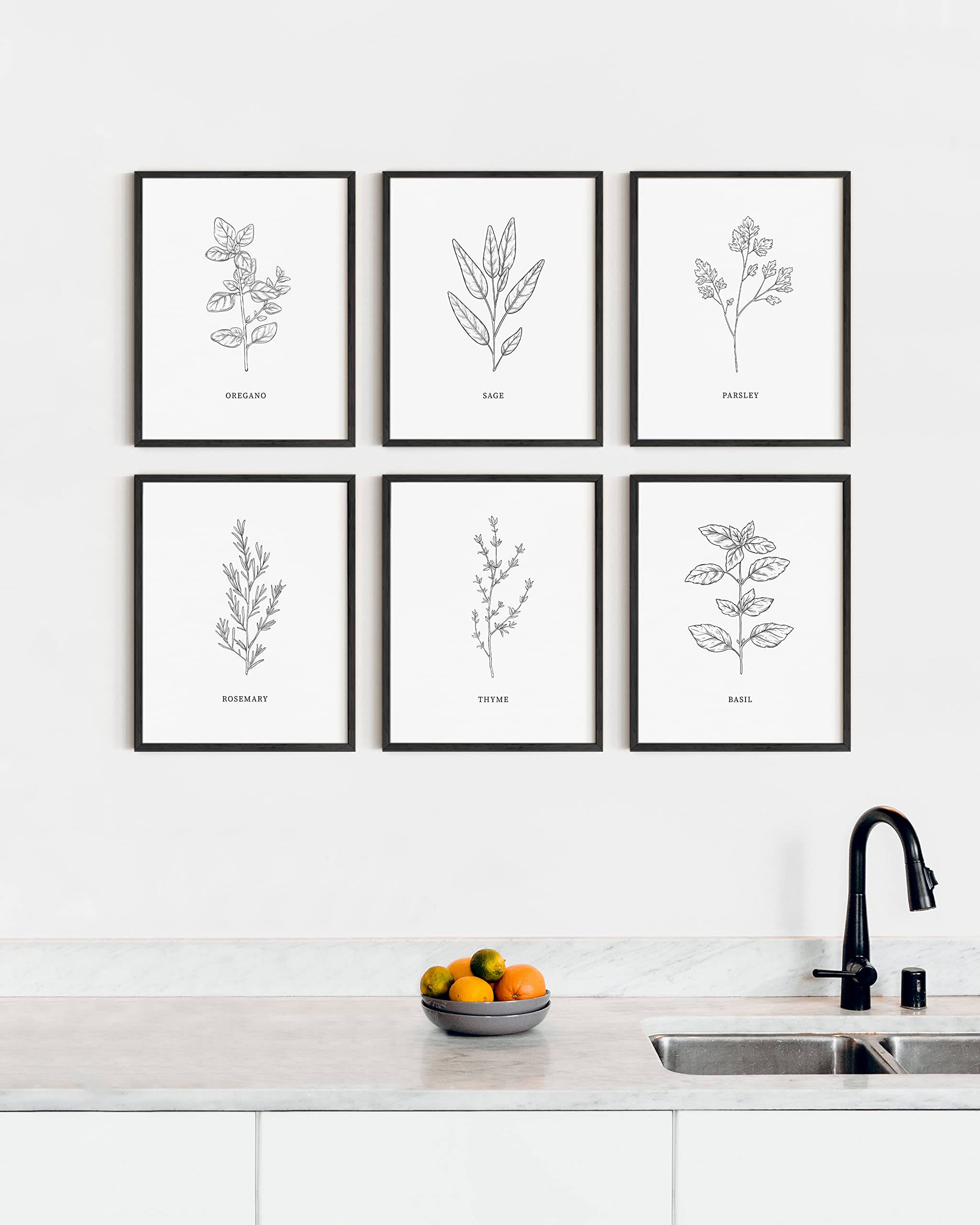 HAUS AND HUES Kitchen Herbs Wall Art Decor for Kitchen Herb Art Prints and Kitchen Signs Wall Decor  Herb Prints Kitchen Wall Art Kitchen Prints for Wall Herb Decor (8''X10'' UNFRAMED)