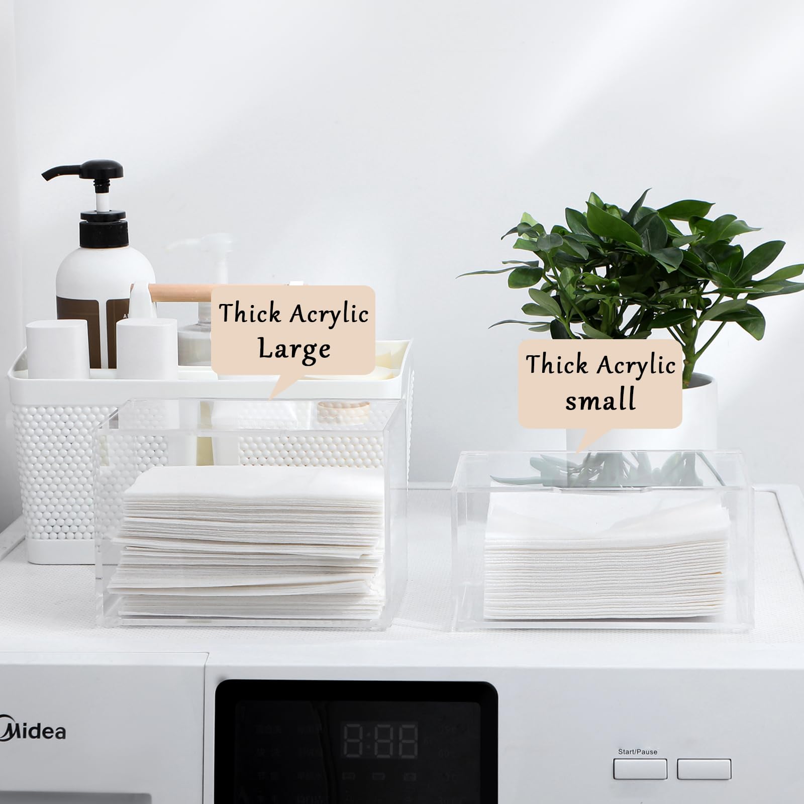 Rejomiik Thick Acrylic Dryer Sheet Holder Clear Container For Laundry Room Organize And Storage, Dispenser For Dryer Sheets, Fab