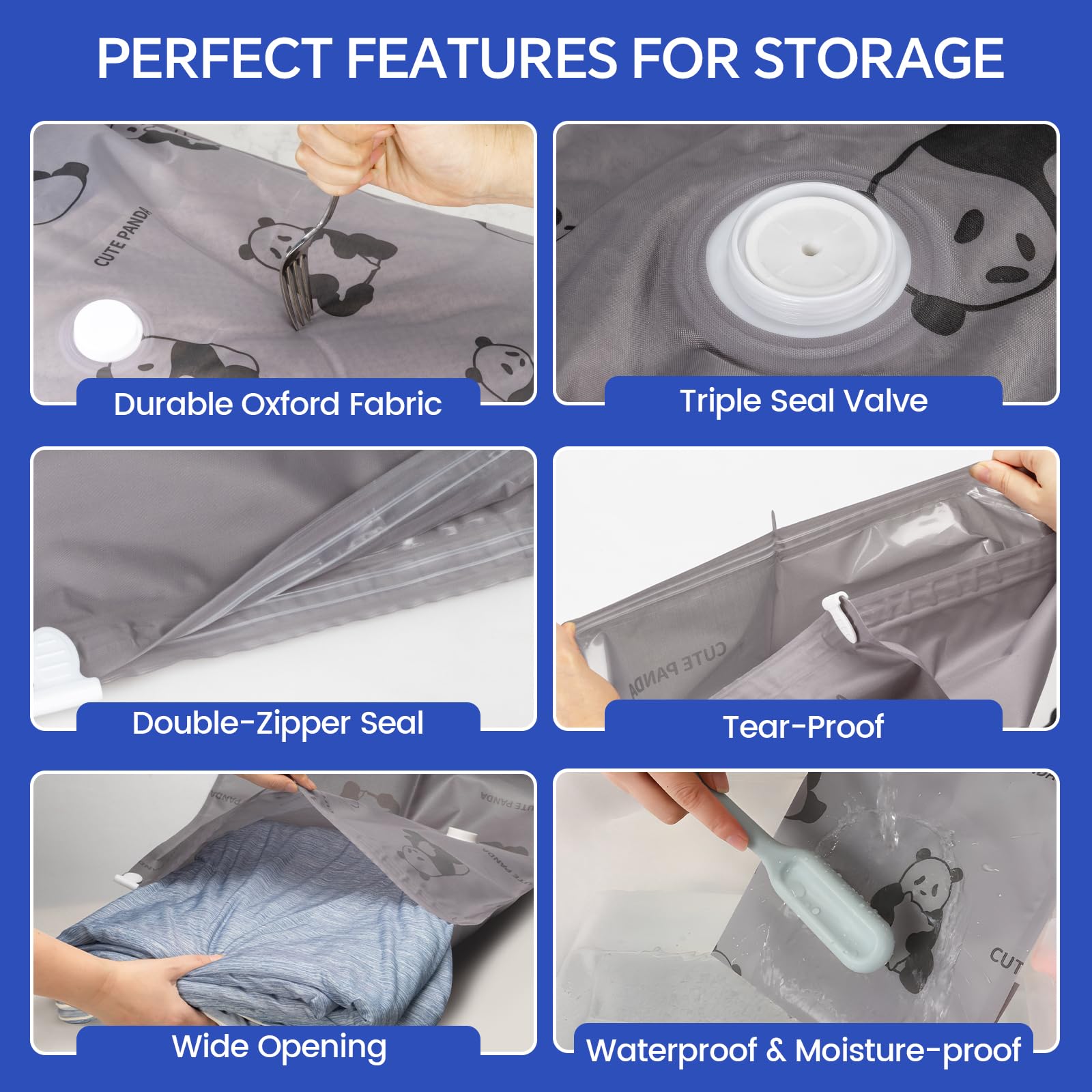 Bfhosehold Heavy Duty Vacuum Storage Bags with Pump & Smart Storage App, Reusable Oxford Fabric Vacuum Seal Bags for Bedding, Cl