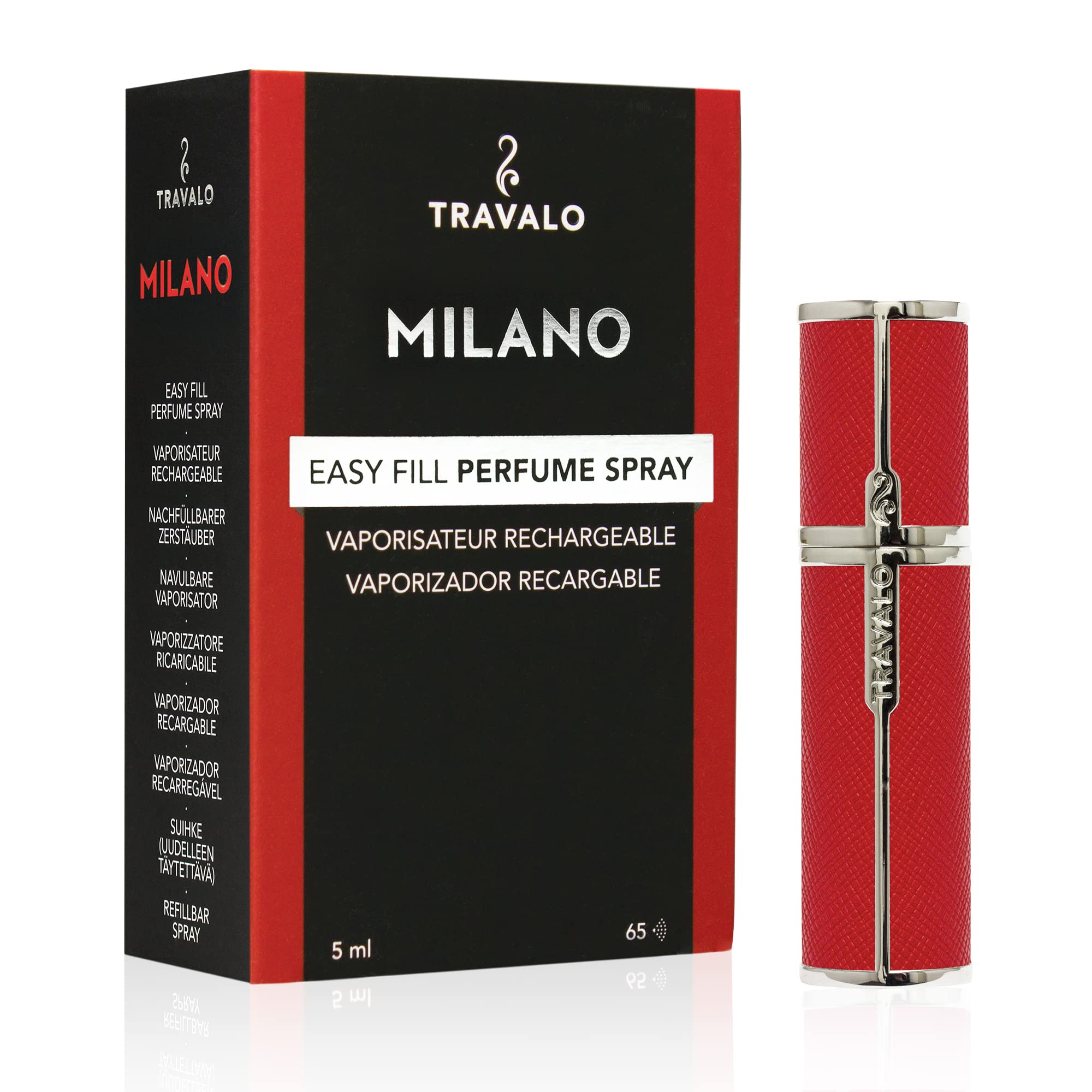 Travalo Milano Perfume Atomizer Travel Refill U-Change System Tsa Approved | Reusable Airtight Easy Fill Mini Pump Sprayer Light