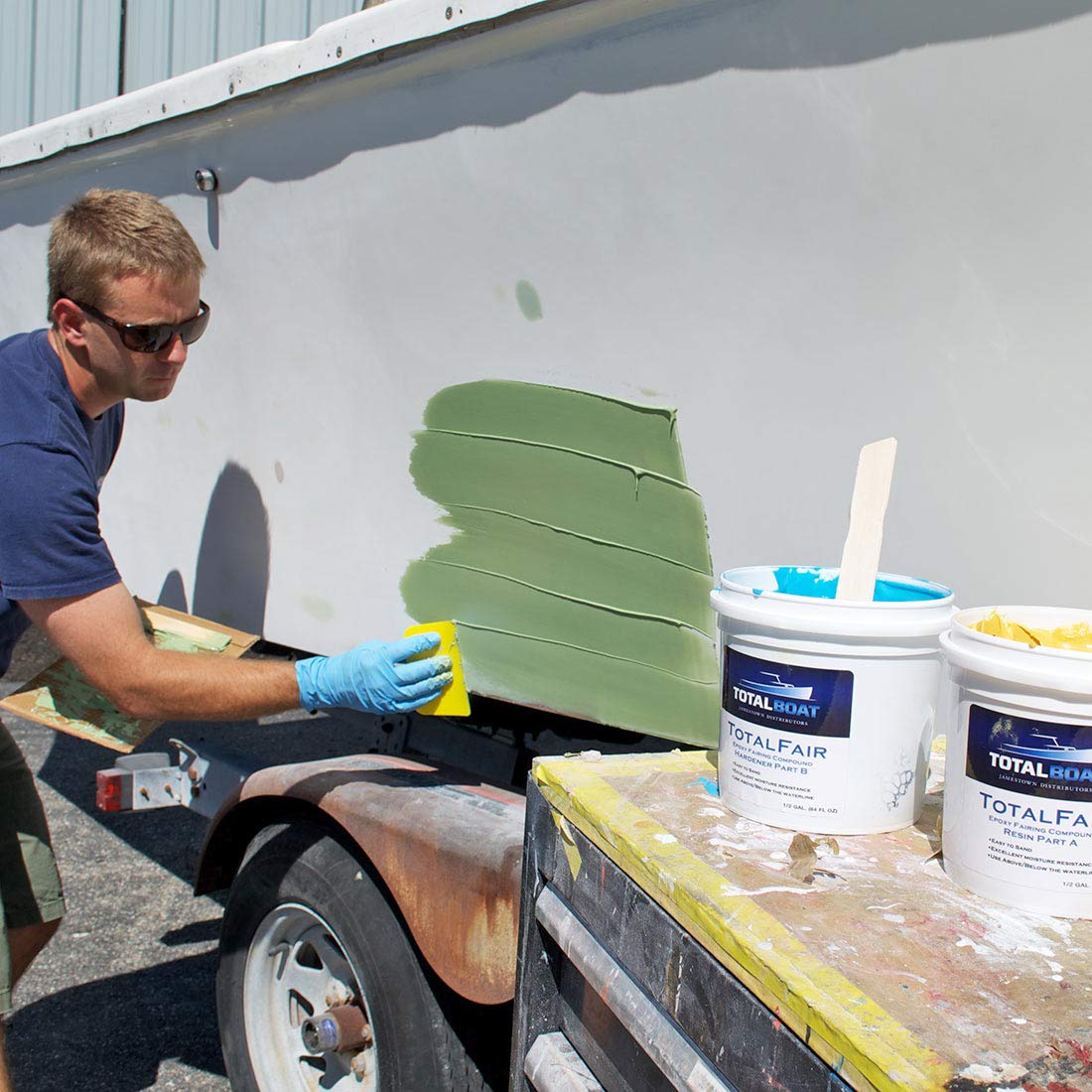 Totalboat-434282 Totalfair Marine Epoxy Fairing Compound For Fiberglass, Wood, Aluminum And Steel (2 Pint Kit)