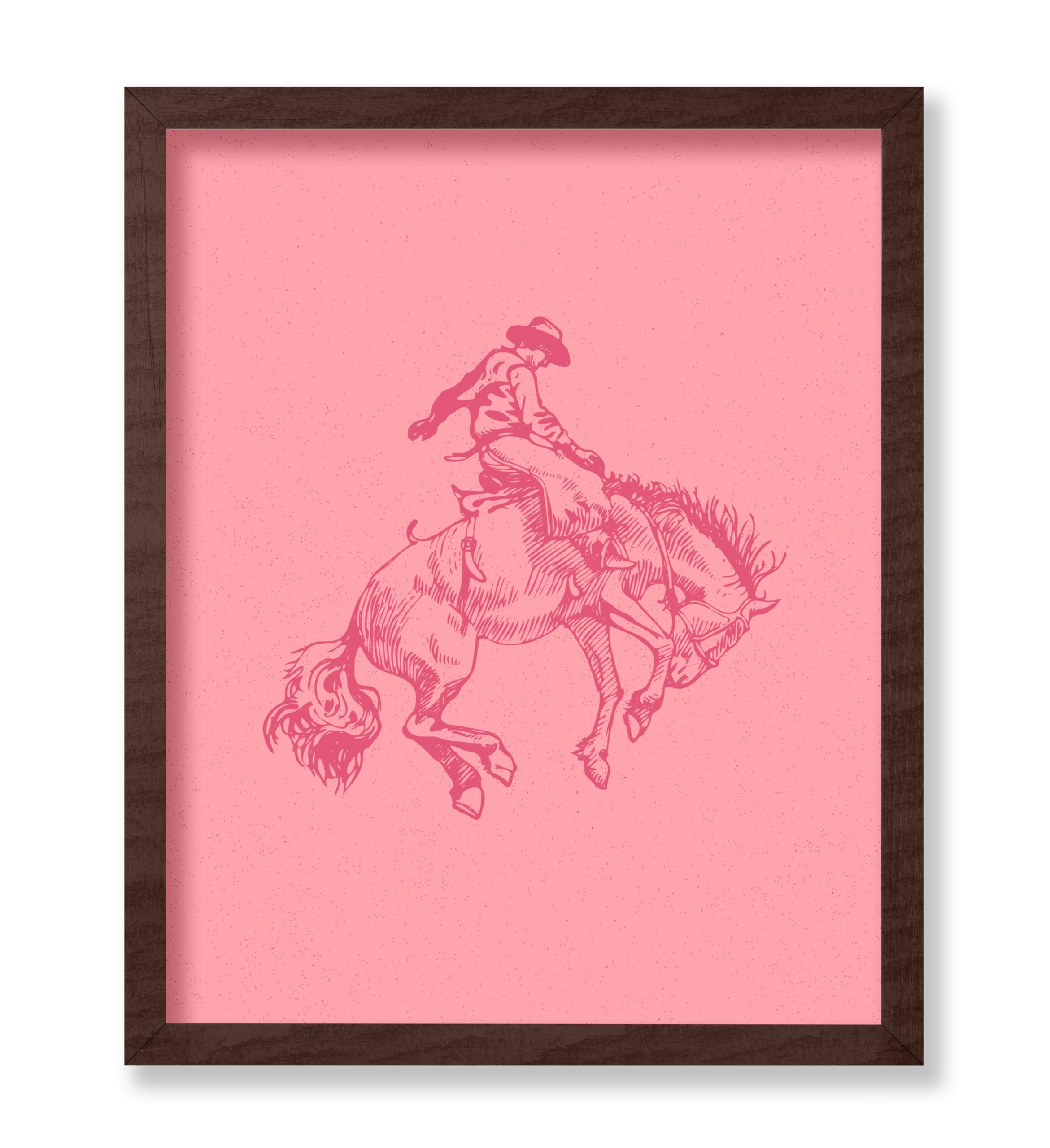 Poster Master Pink Cowboy Poster - Retro Cowboy On Bucking Horse Print - Rodeo Art - Western Art - Wild West Art - Gift For Him