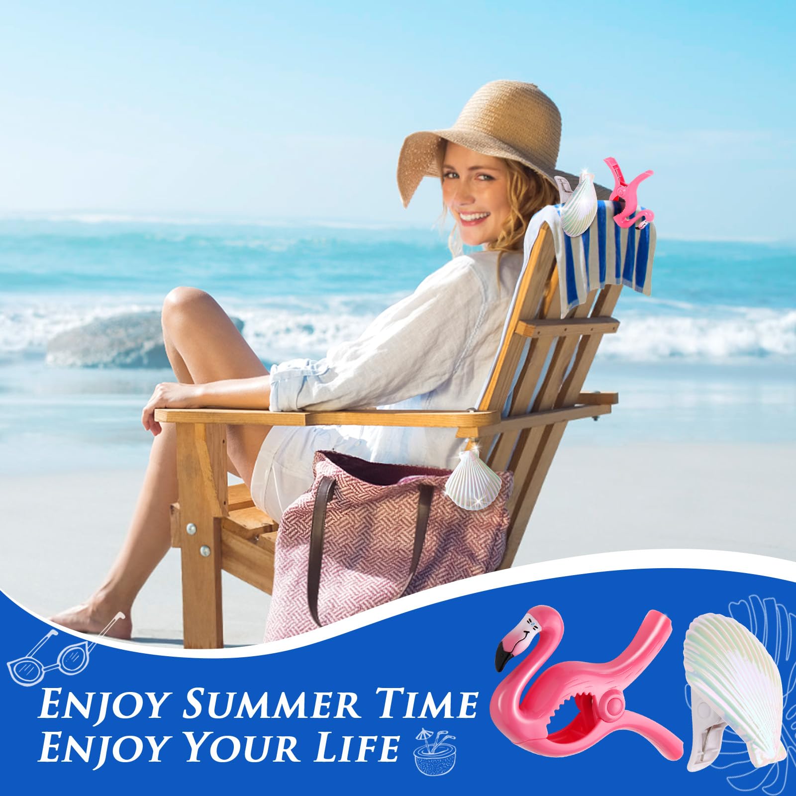 Caloogn Beach Towel Clips For Beach Chairs,Bright Color Towel Clips For Chairs Cruise Patio Holiday Pool Chairs Lounge Chair Acc