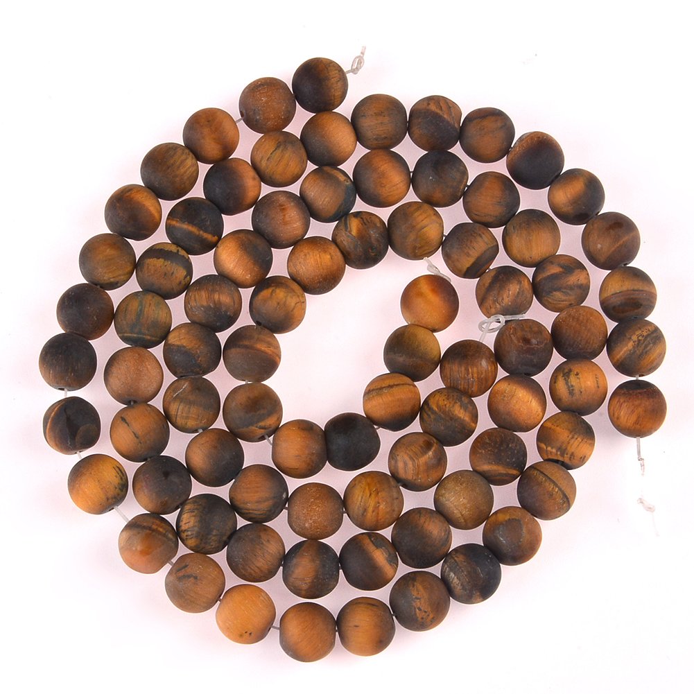 Pltbeads Gorgeous Tiger Eye Natural Natural Gemstone Loose Beads 8Mm Matte Round Approxi 155 Inch Diy Bracelet Necklace For Jewe