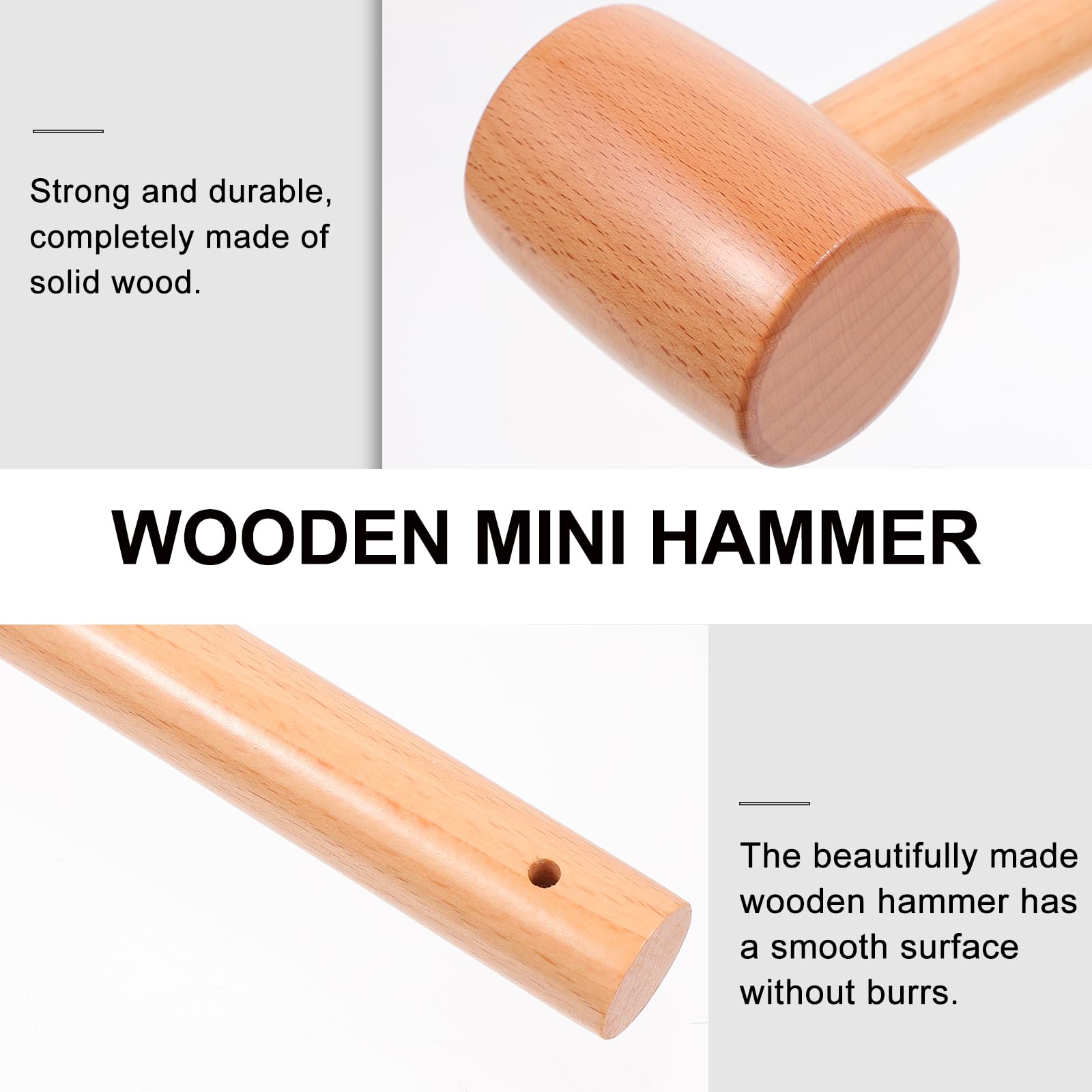 Luxshiny Meat Mallet Mini Wooden Hammer Mallet Pounding Meat Tenderizer For Beef Veal Chicken Cute Beating Gavel For Boys Girls